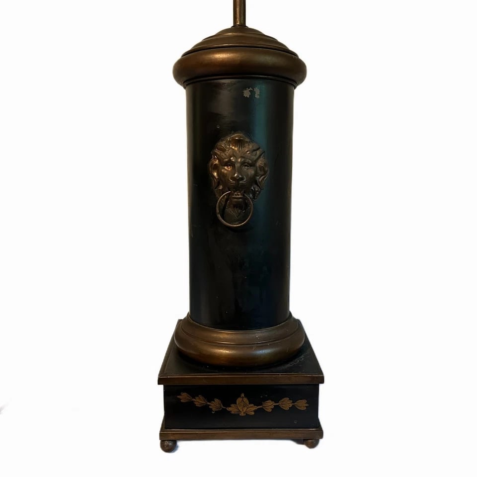 Early 19th Century French Lion Head Tole Tea Canister Lamp - 4