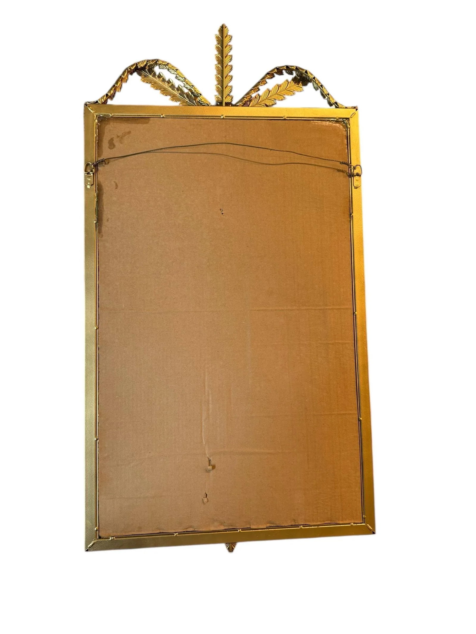 Gold Leaf Mirror Neoclassical Empire Stylized Metal Laurel Leaves - 8