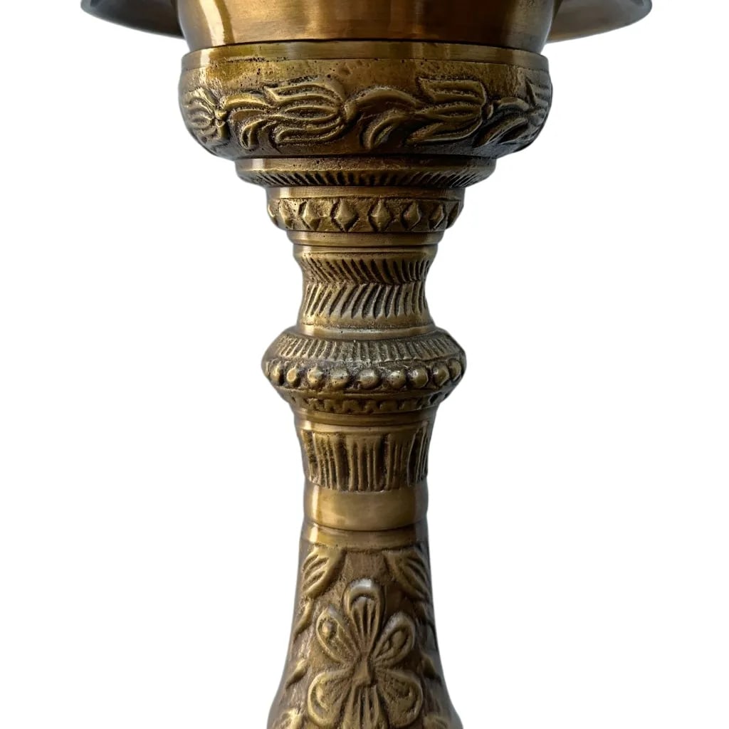 Antique Castilian Art Nouveau Medieval Ornate Pique-Cierge Brass Candle Stands Holders - 3