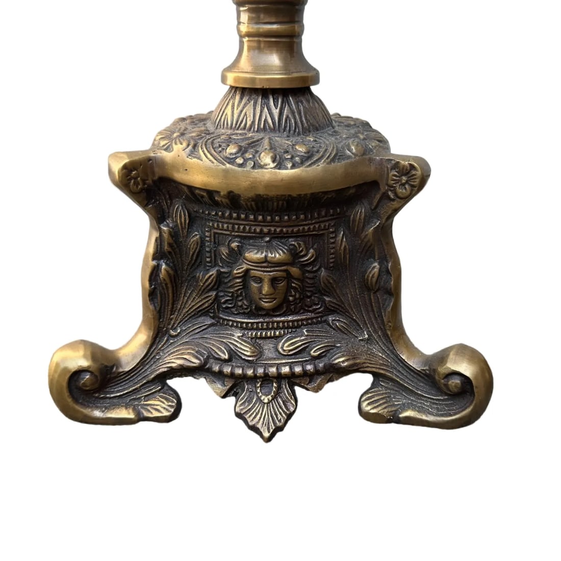 Antique Castilian Art Nouveau Medieval Ornate Pique-Cierge Brass Candle Stands Holders - 5