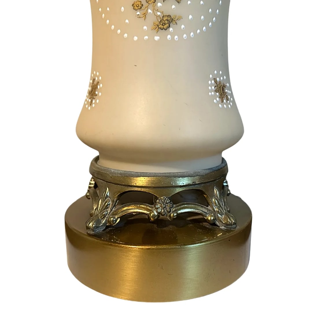 Vintage French Rococo Revival Vase Form Lamps W/Gilt Brass Scrolled Handles - A Pair - 5