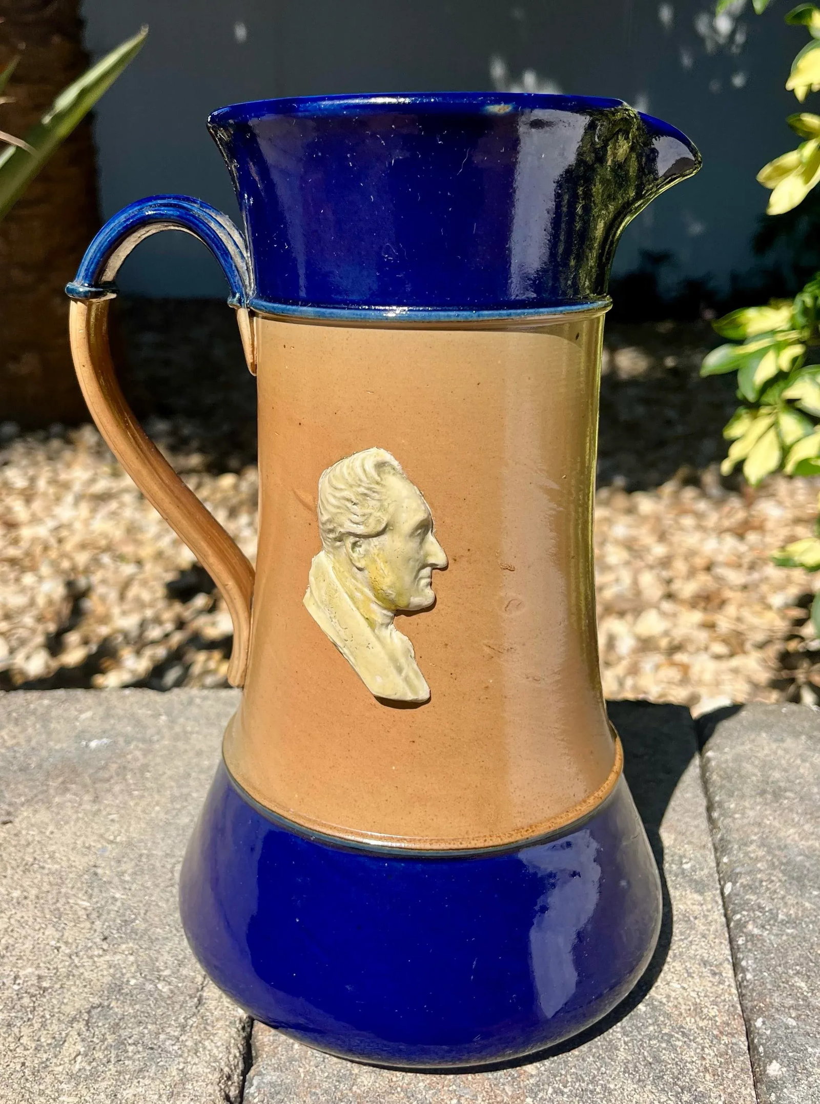 Antique Royal Doulton Stoneware Jug/Pitcher, King George IV John Doulton - 4