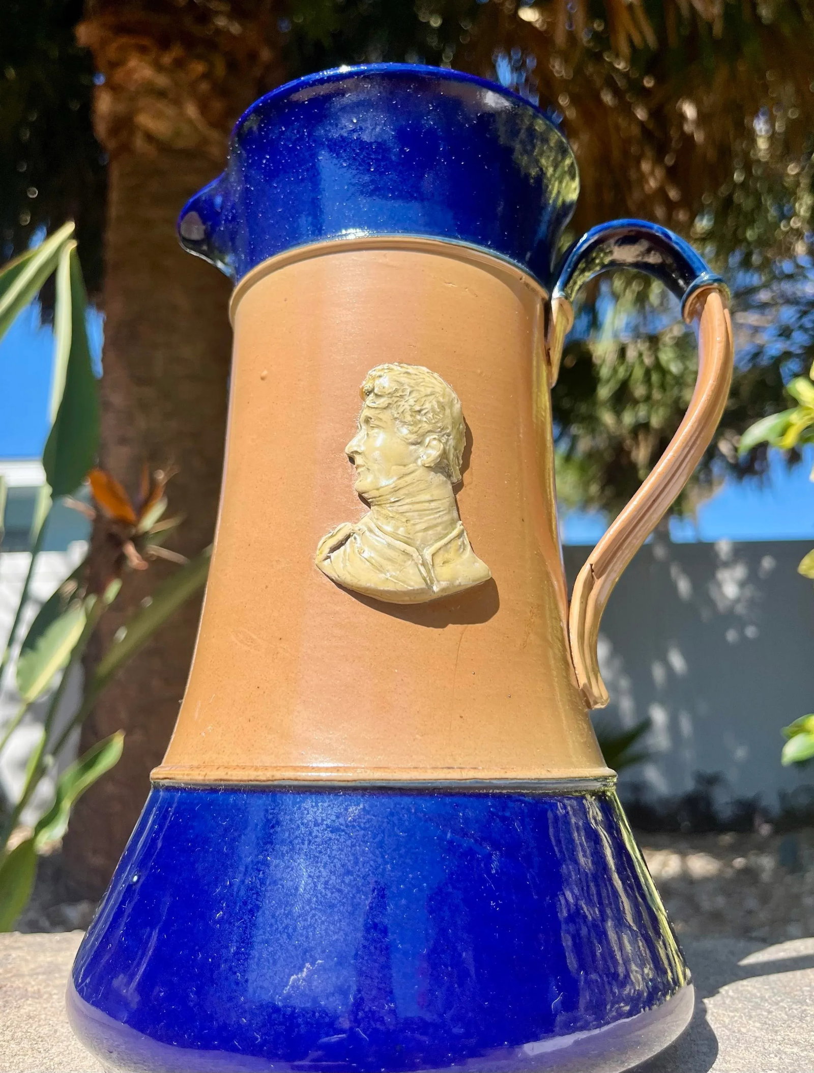 Antique Royal Doulton Stoneware Jug/Pitcher, King George IV John Doulton - 6