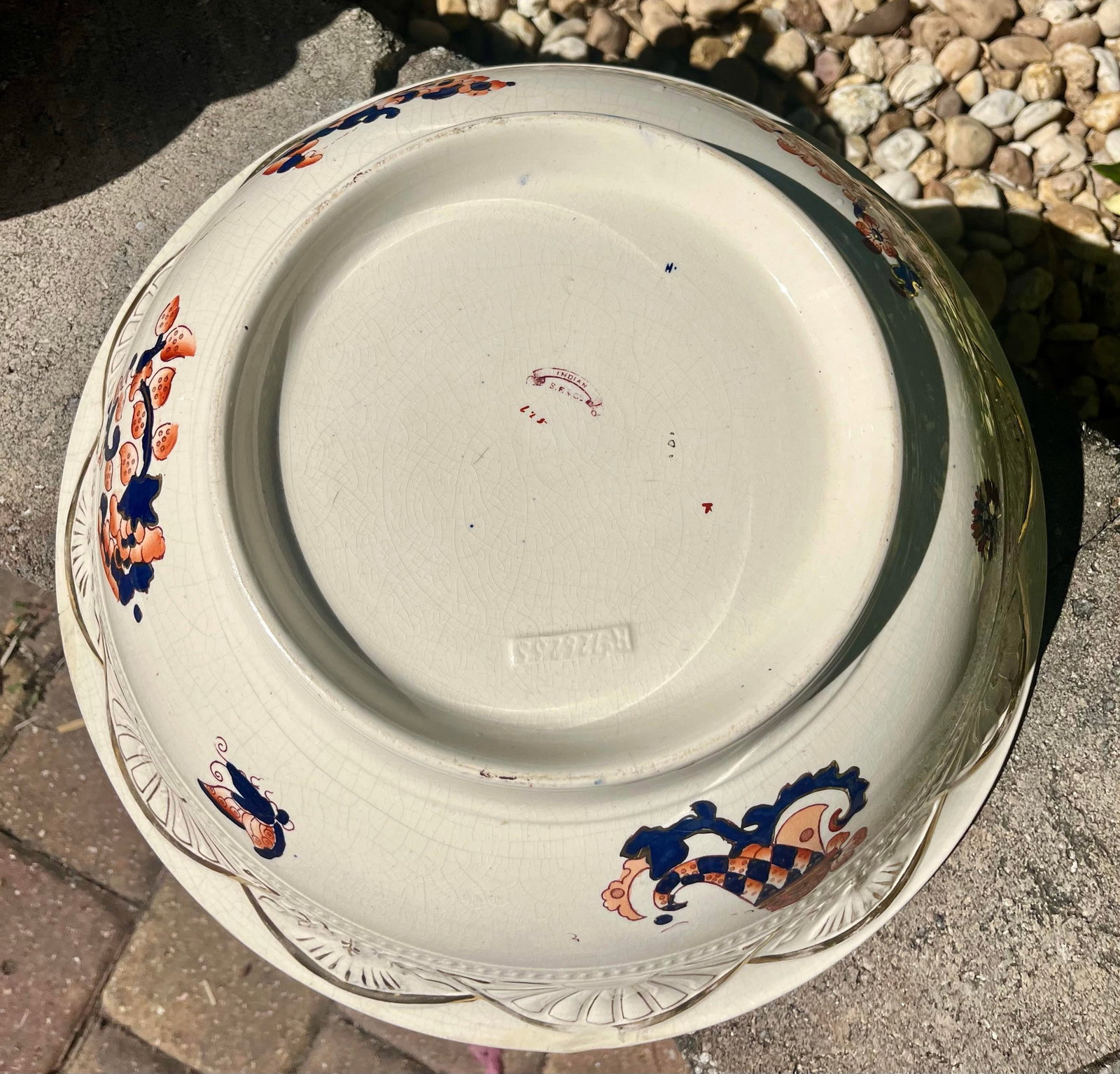 Antique S F & Co Indian Pattern Pitcher/Wash Basin Set - 10