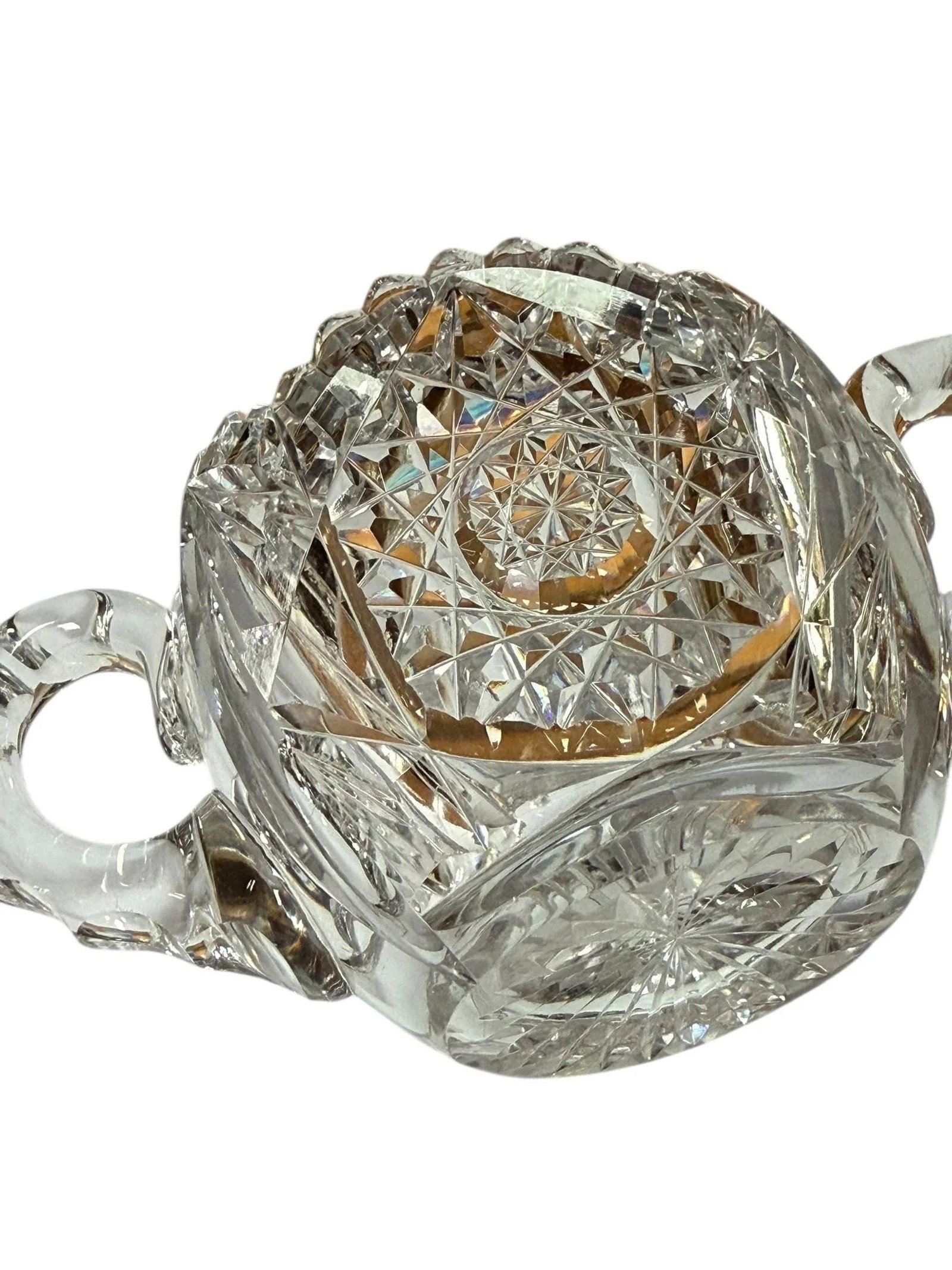 Antique Libbey Crystal Sugar Bowl American Brilliant Period Cut Glass - 6