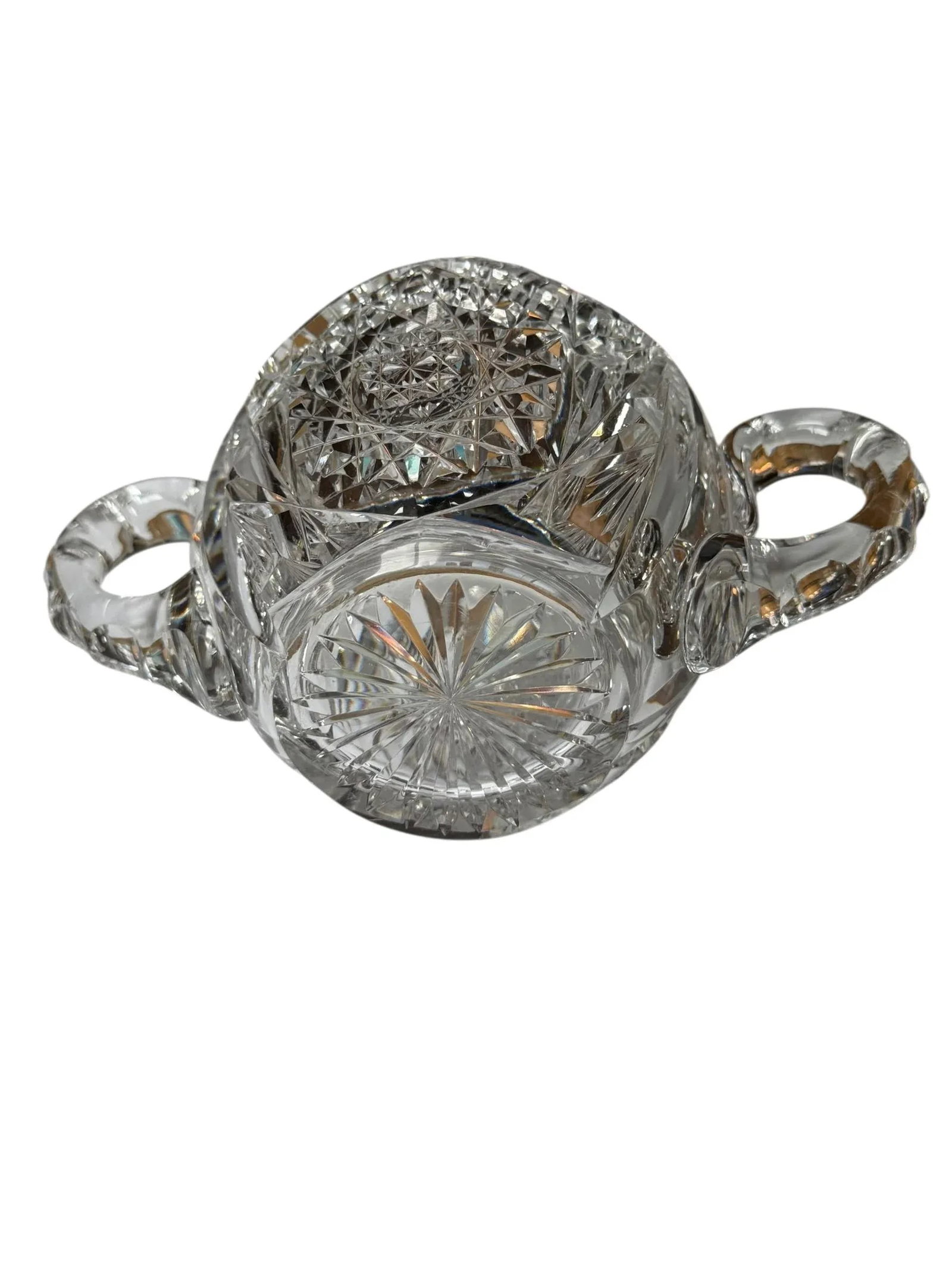 Antique Libbey Crystal Sugar Bowl American Brilliant Period Cut Glass - 7