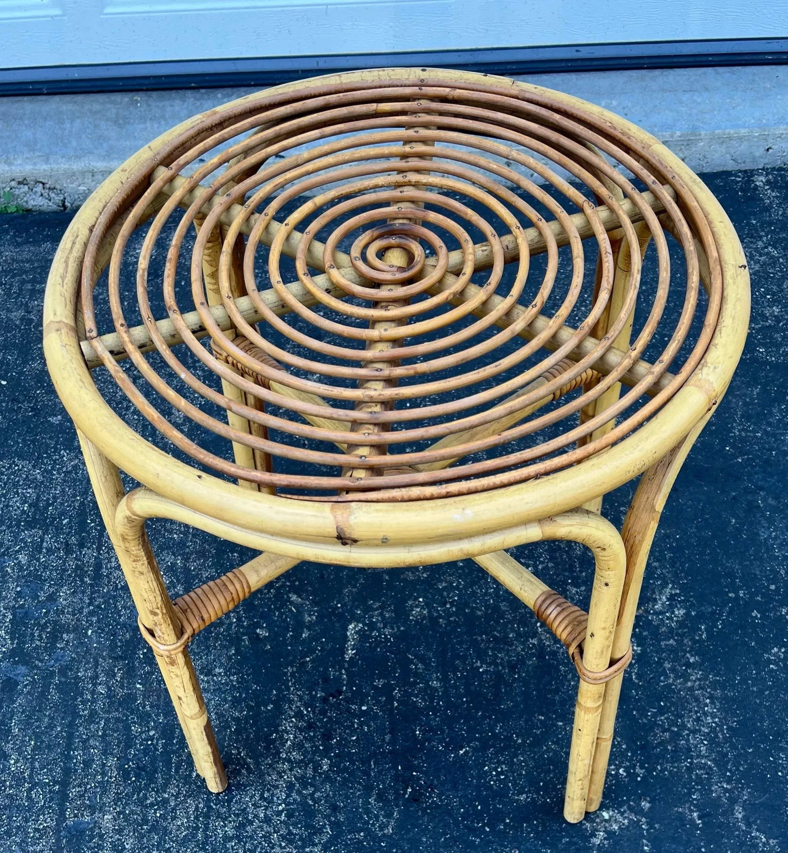 Vintage Franco Albini Style Safari Bamboo and Split Reed Patio Set 7 Pieces - 3
