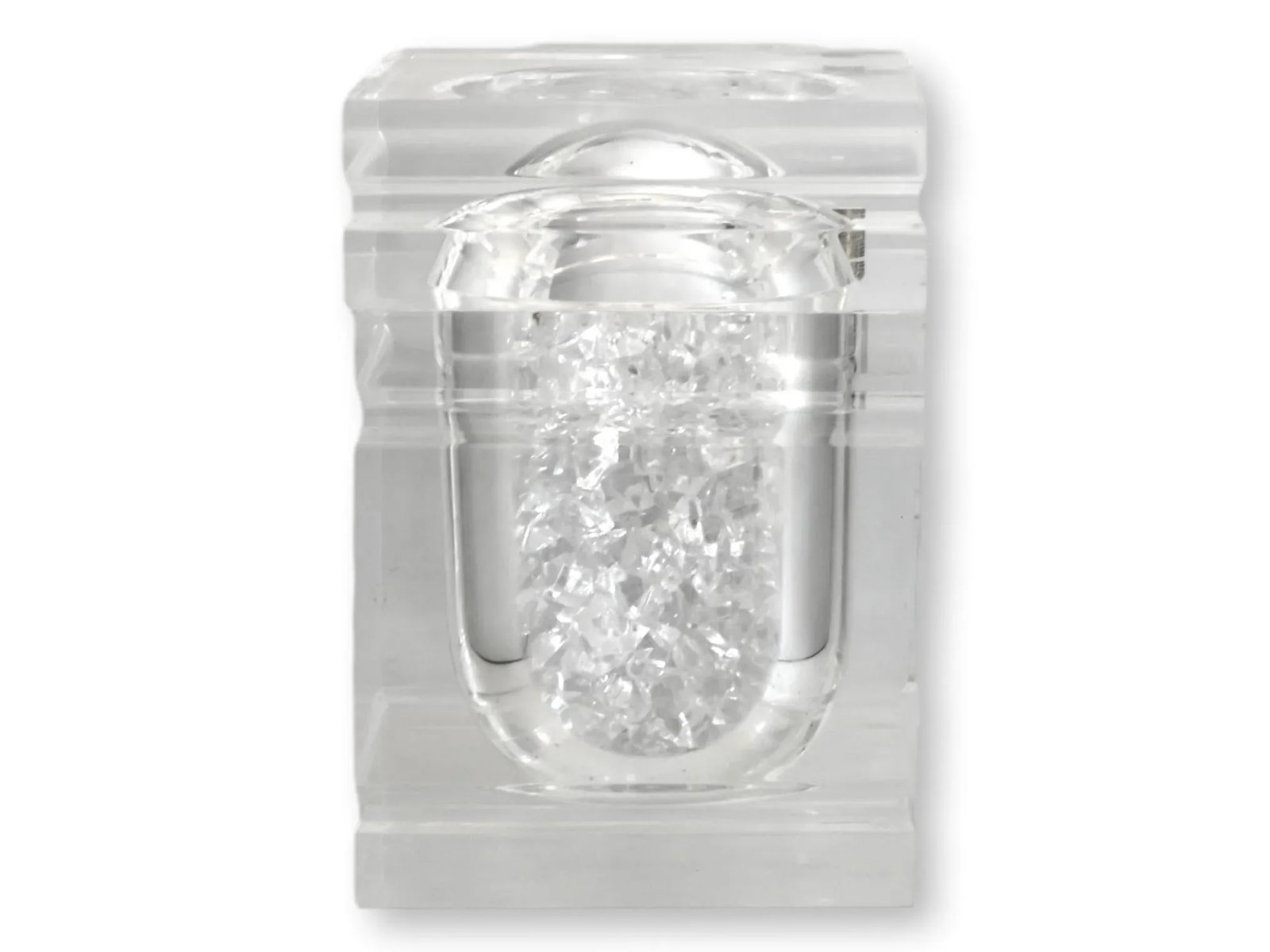 Midcentury Italian Lucite "Ice Block" Ice Bucket in the Albrizzi Style - 5