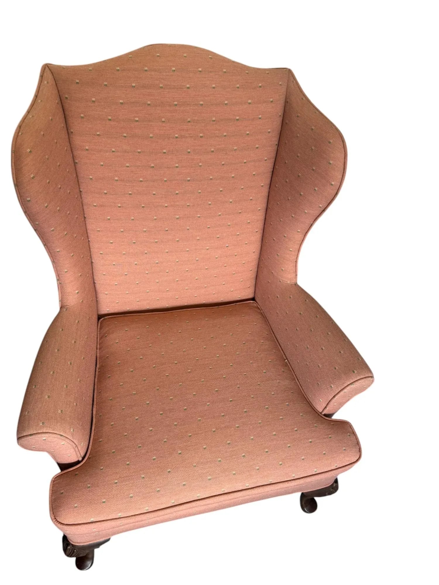 Late 20th Century Woodmark Originals Queen Anne Style Mahogany Wingback Chairs - A Pair - 6