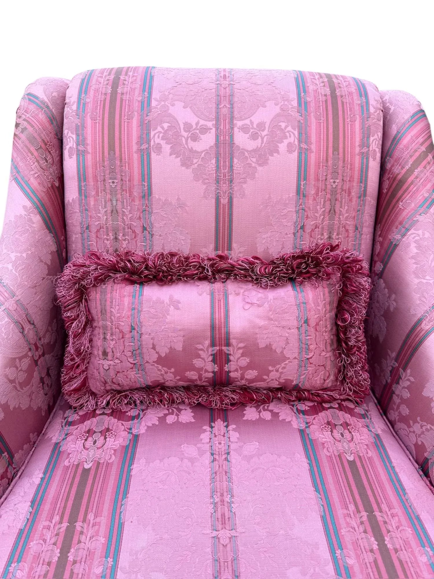 Late 20th Century Skirted Pink Striped Slipper Chair -a Pair - 14