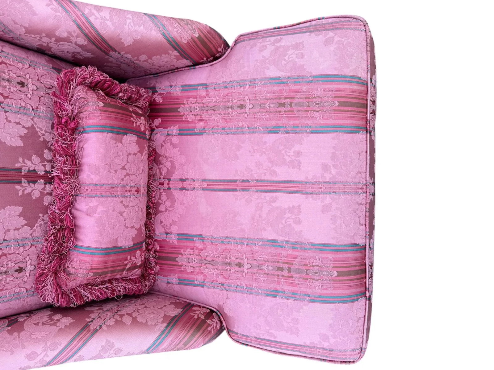 Late 20th Century Skirted Pink Striped Slipper Chair -a Pair - 16