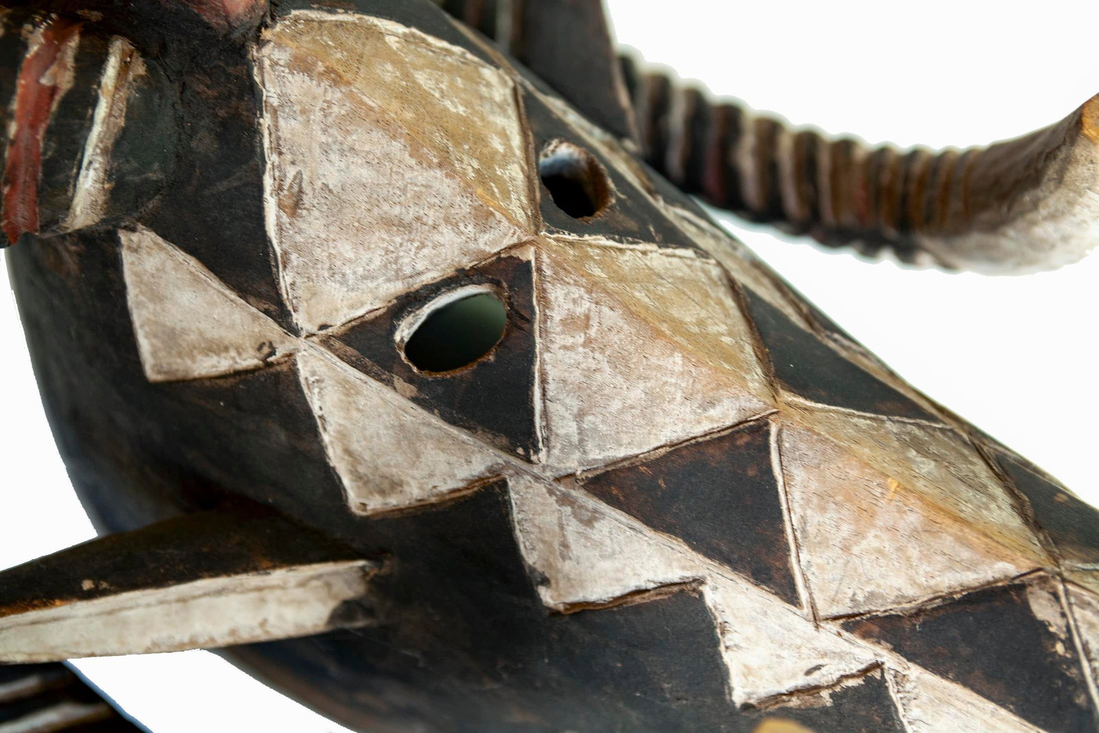 Vintage Carved African Wood Mask, Large - 11