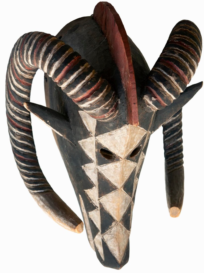 Vintage Carved African Wood Mask, Large - 3