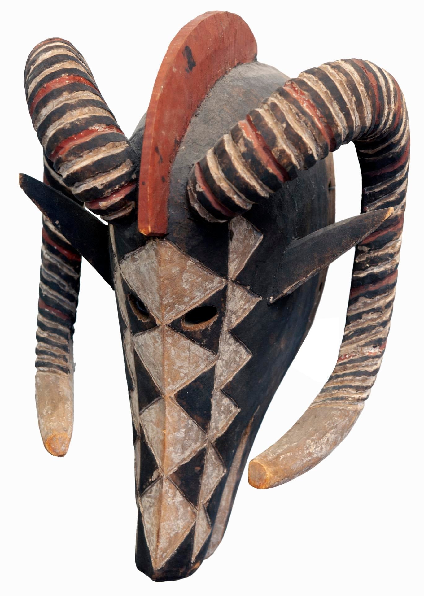 Vintage Carved African Wood Mask, Large - 4