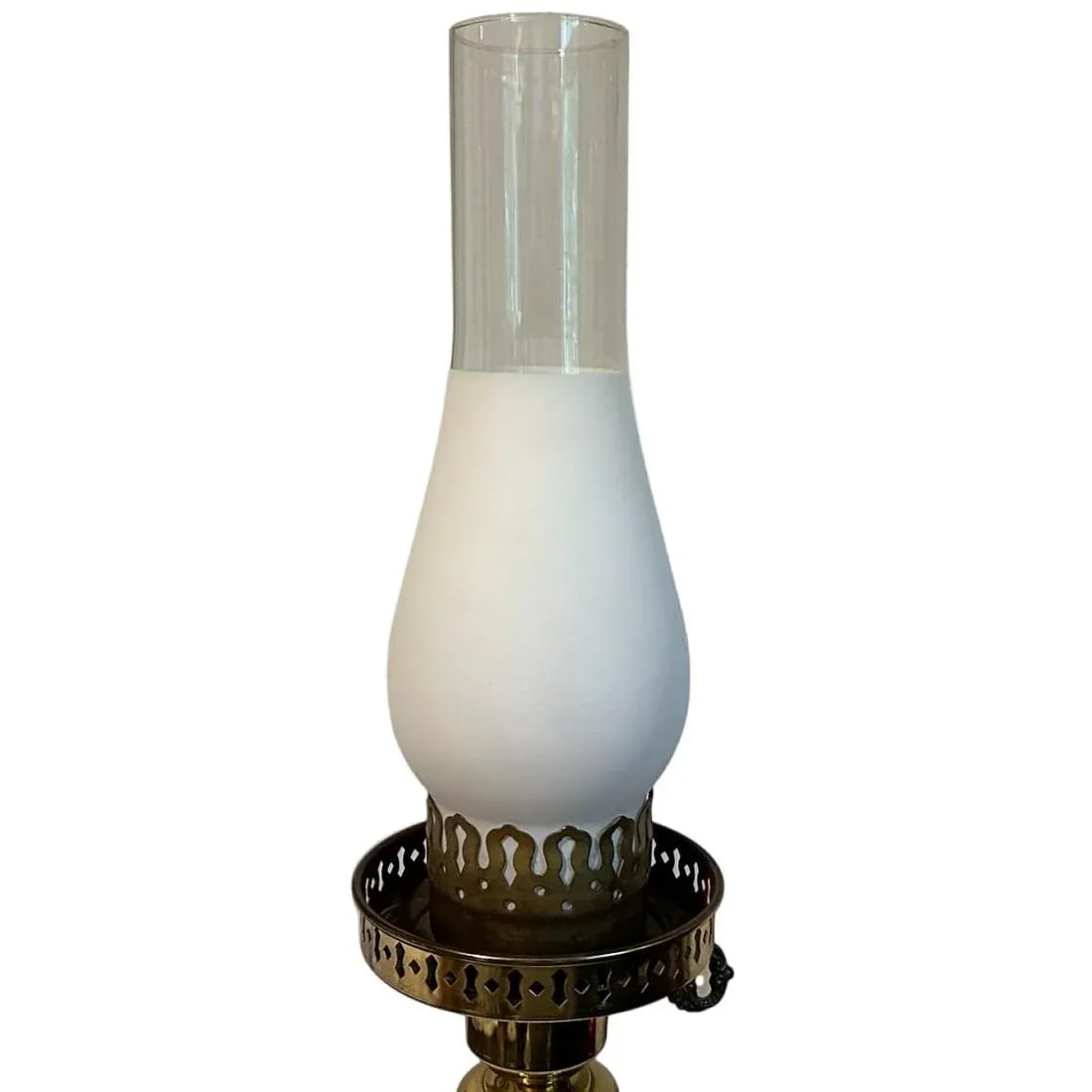 Vintage Hobnail Milk Glass Double Globe Hurricane Electric Lamp - 5