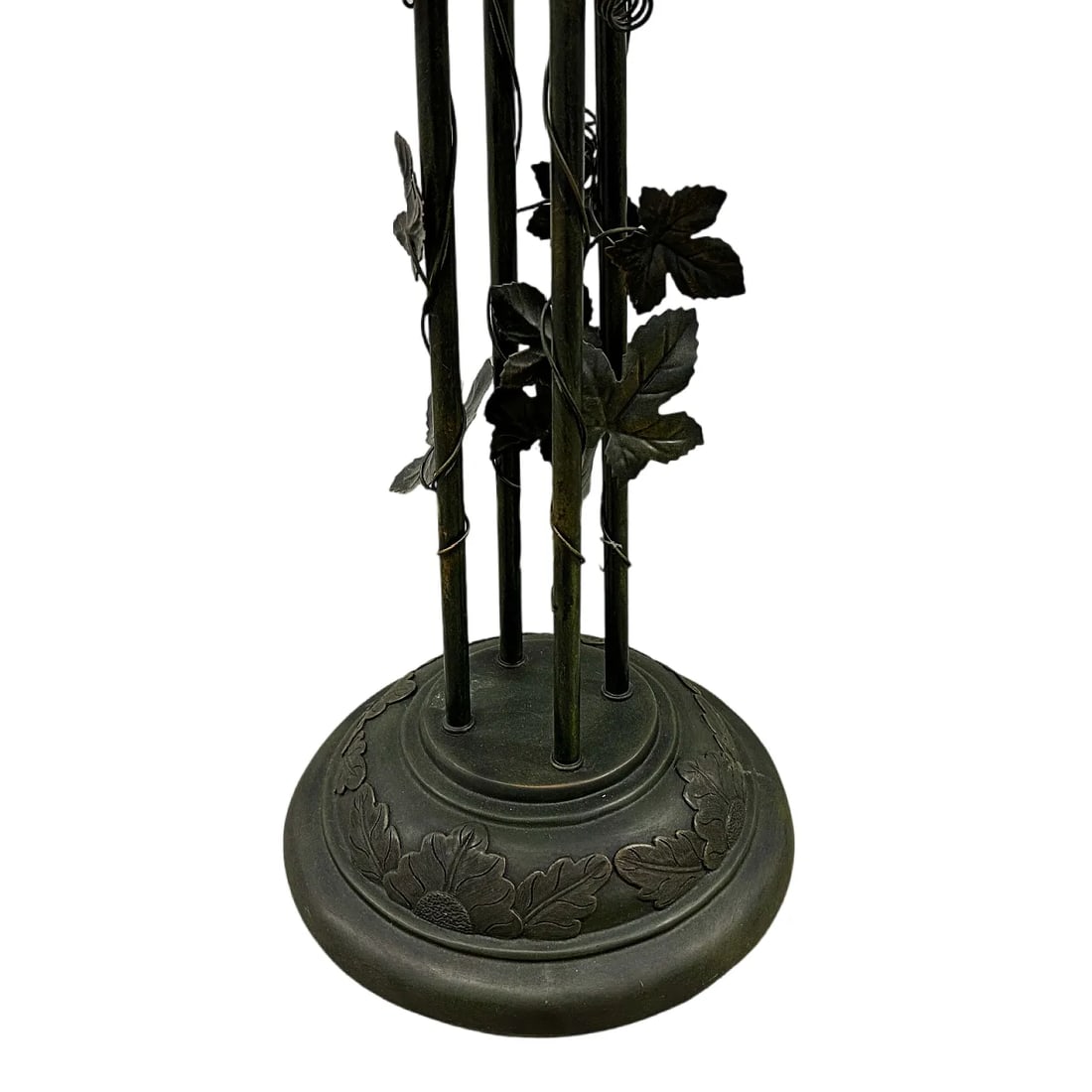 Large Italian Chandelier Style Grapevine Table Lamp W/Green Grape Clusters - 6