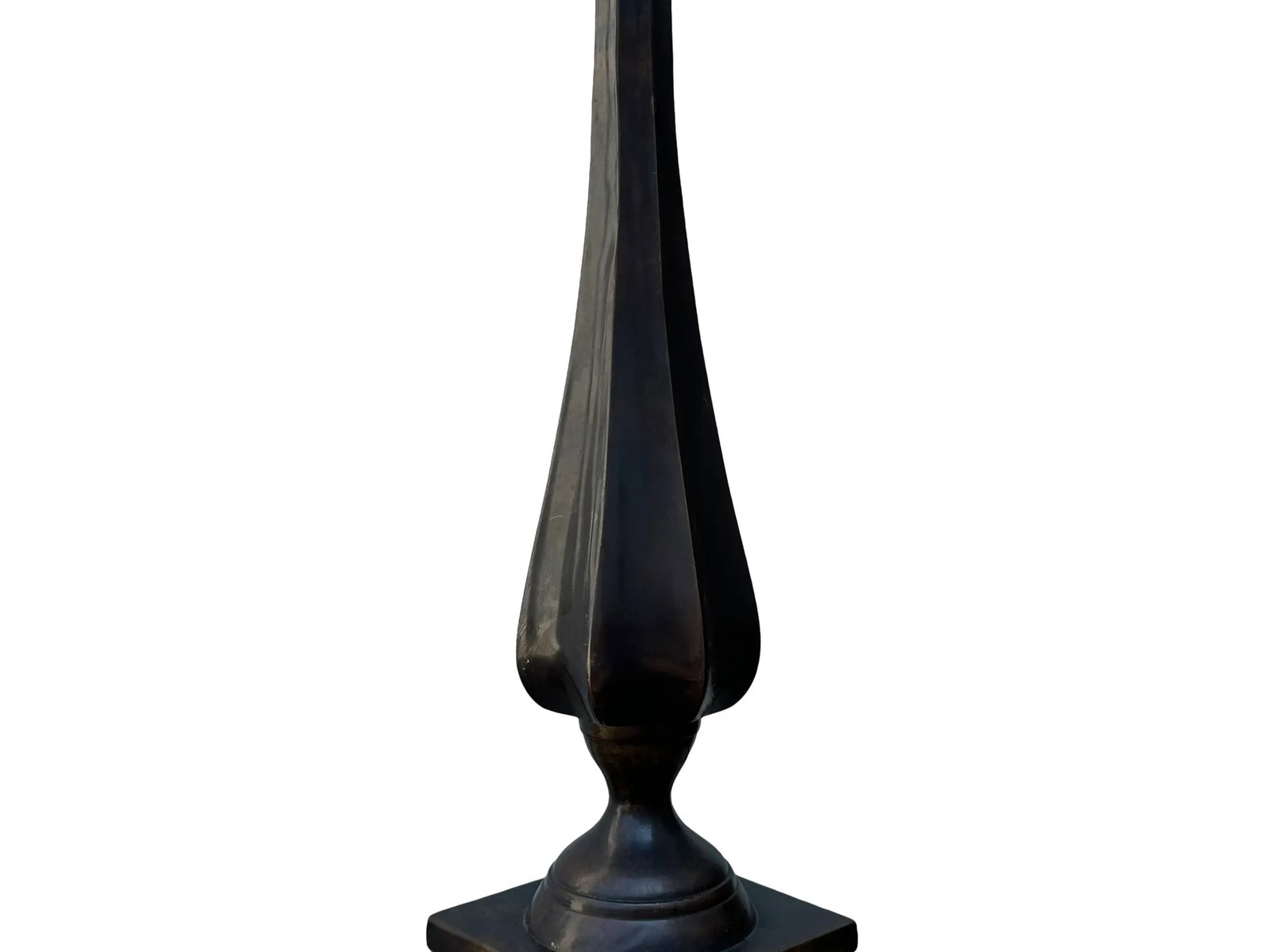 Pair of Mid 20th Century French Patinated Bronze Laurel Wreath Spire Obelisks - 3