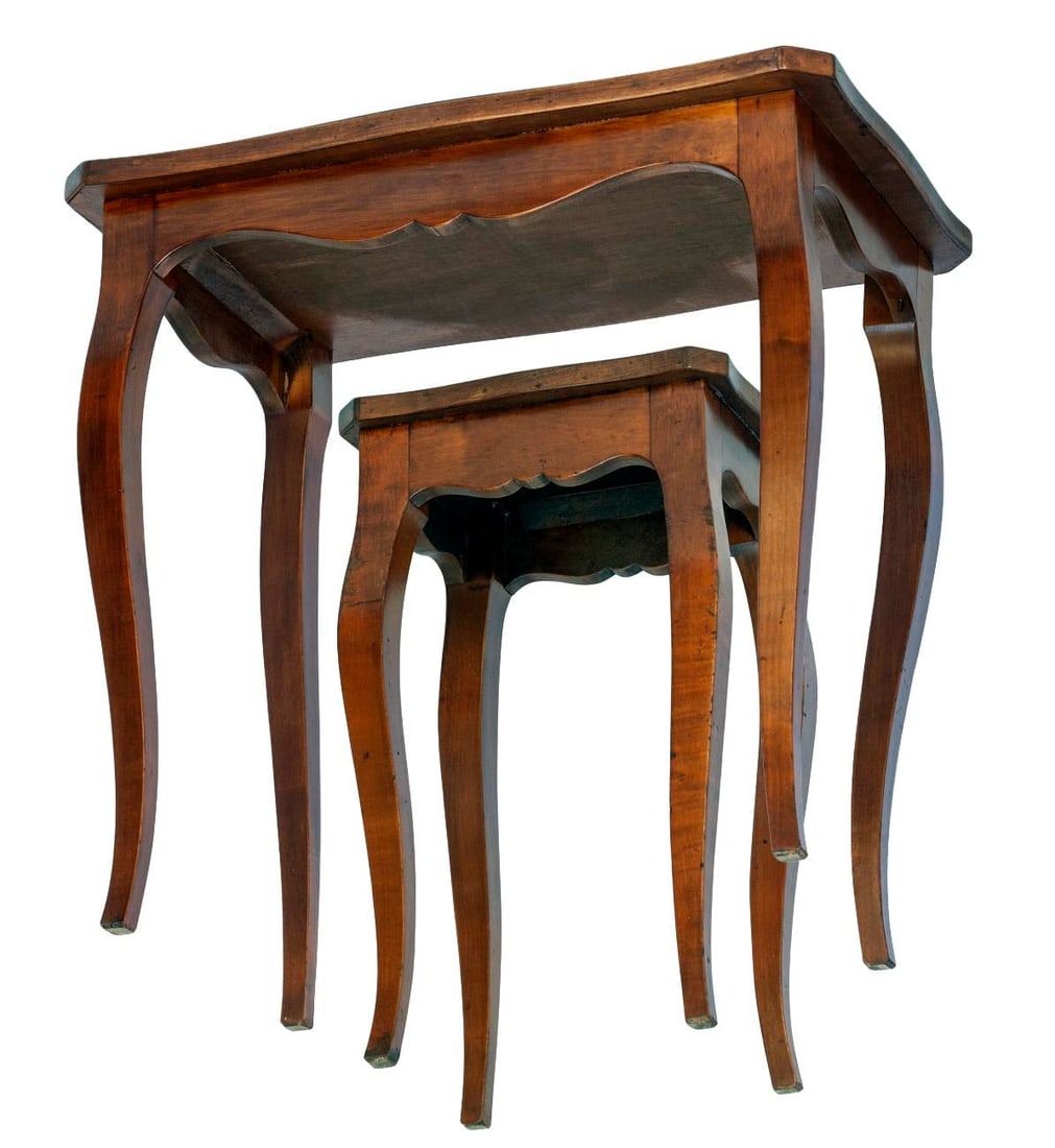 Set of 3, Antique Italian Burl WoodNesting Tables - 13