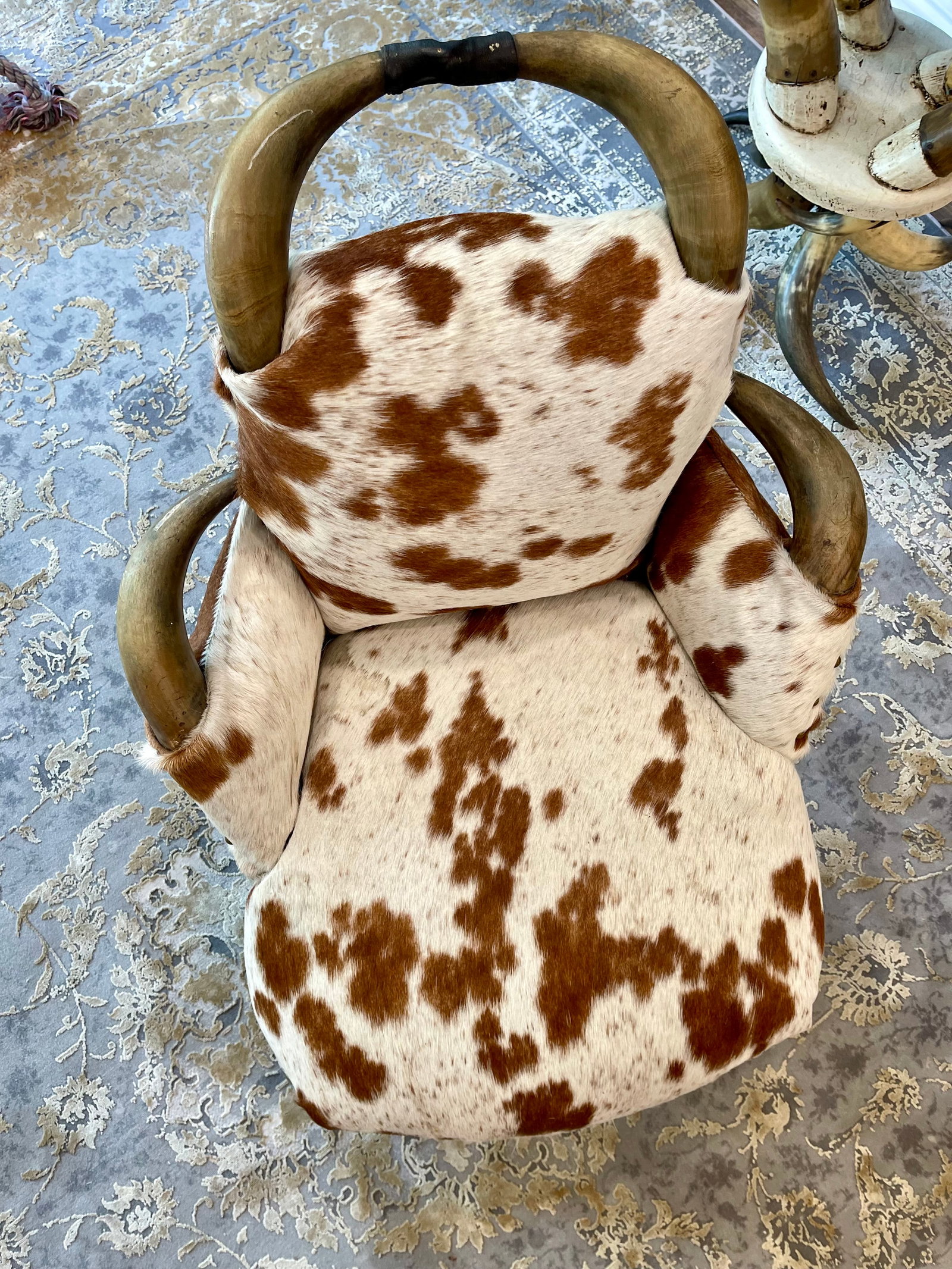 Antique Victorian Texas Long Horn Slipper Chair - 5