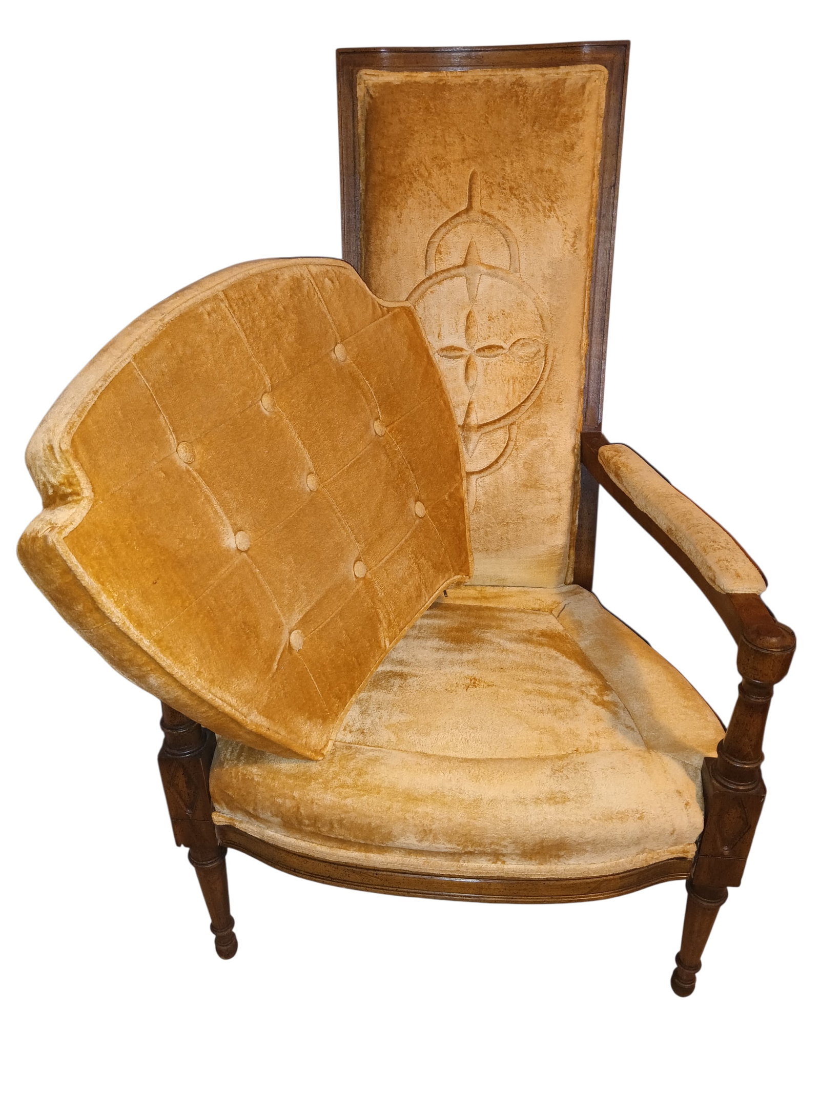 1940s Exquisite High-Back Velvet Armchair by American Furniture of Martinsville - 2