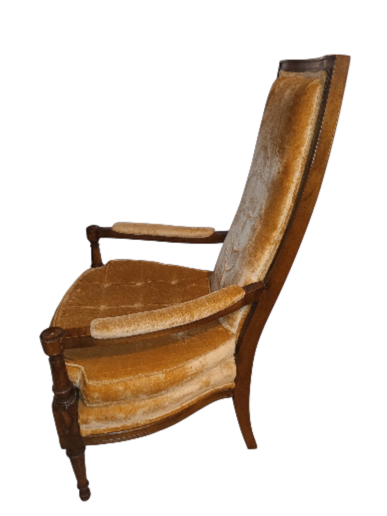 1940s Exquisite High-Back Velvet Armchair by American Furniture of Martinsville - 4