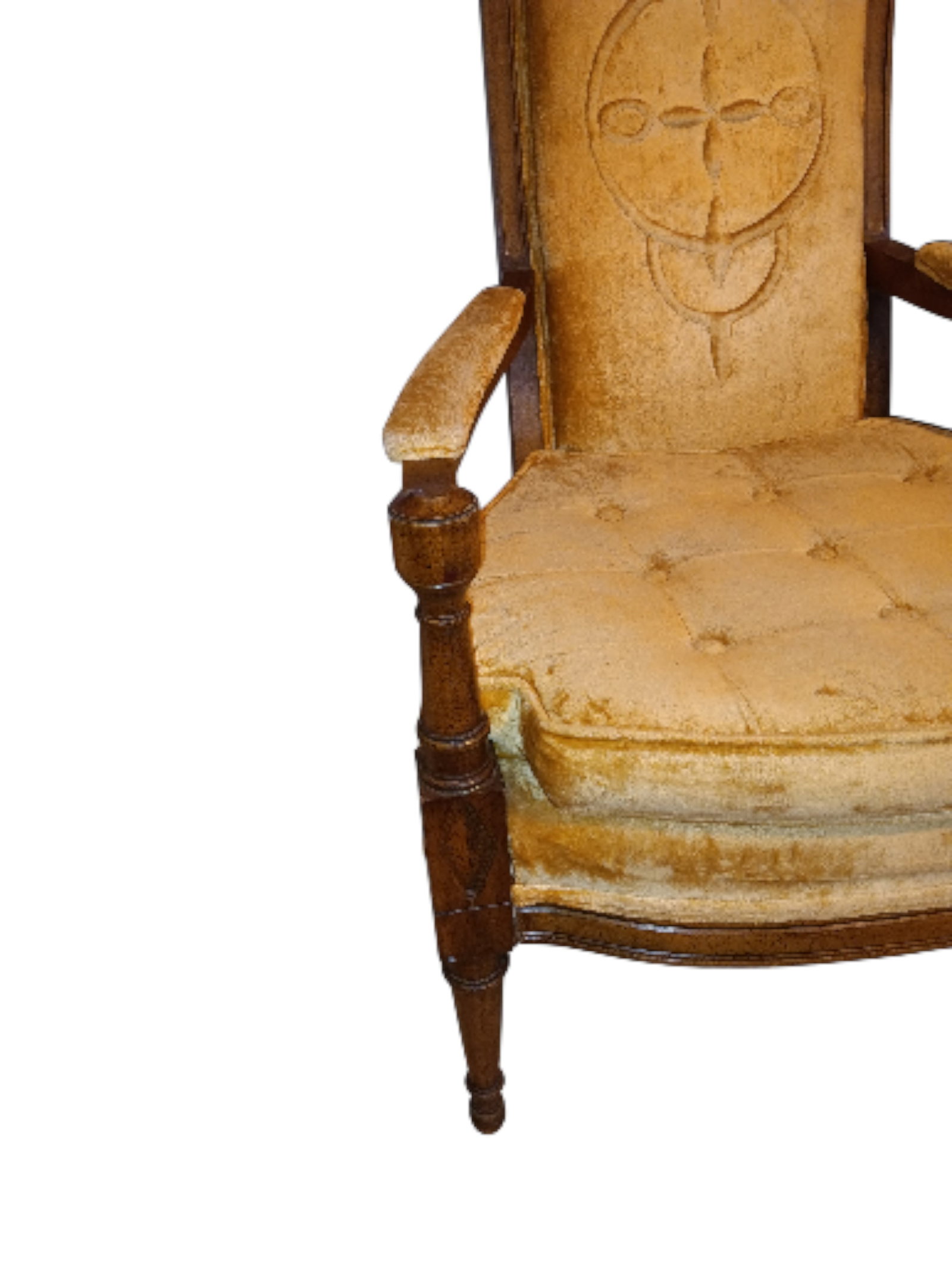 1940s Exquisite High-Back Velvet Armchair by American Furniture of Martinsville - 5