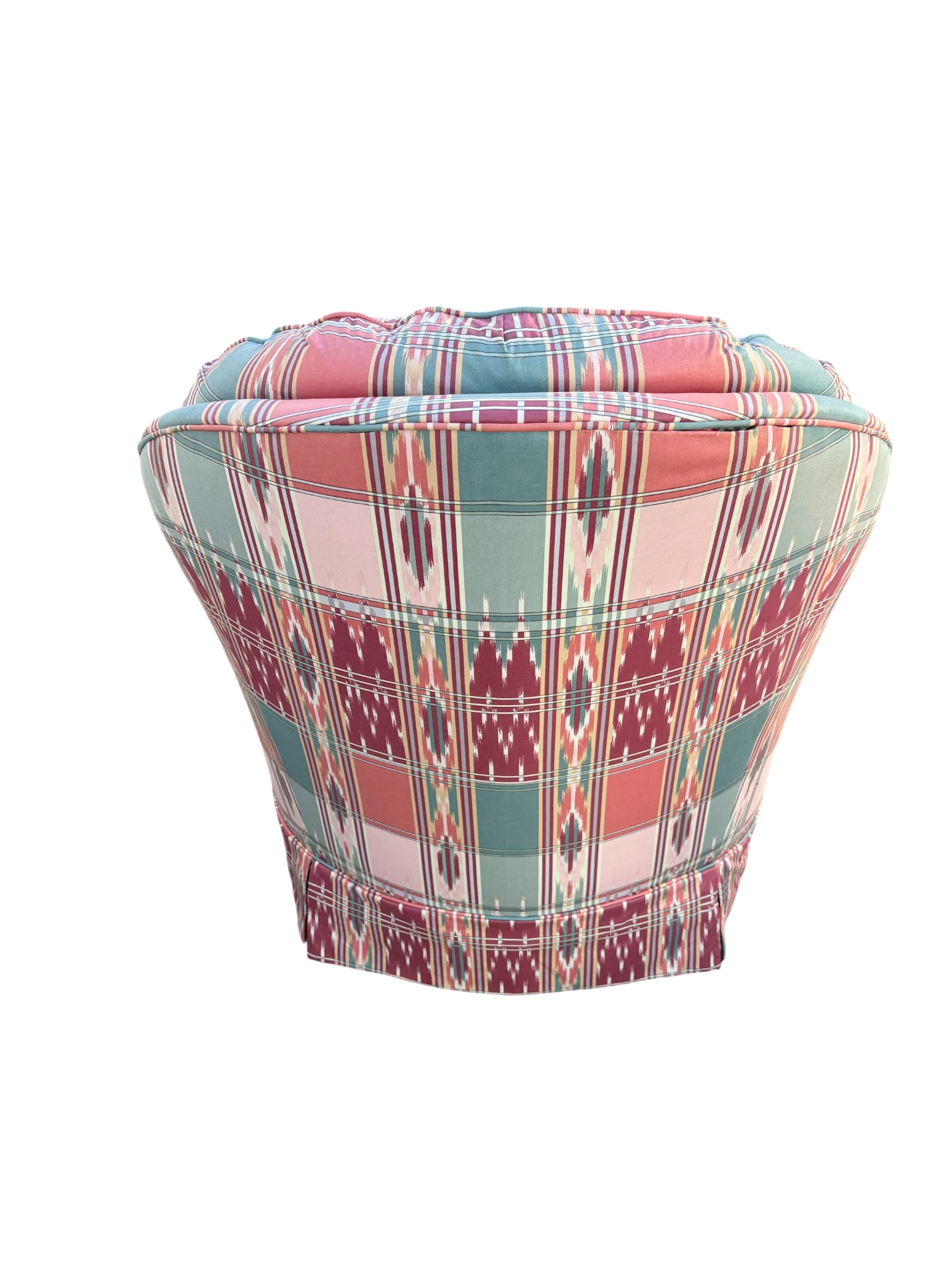 Late 20th Century Southwest Ikat Upholstered Club Chair and Ottoman Set - 4