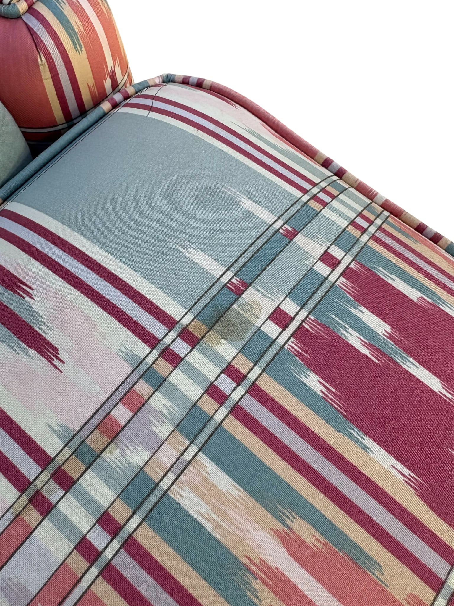 Late 20th Century Southwest Ikat Upholstered Club Chair and Ottoman Set - 8
