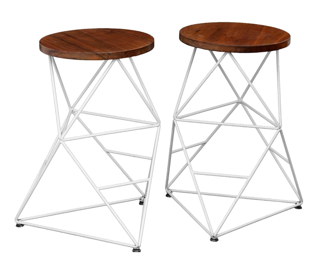 Vintage Modern Barstools, Pair - 3