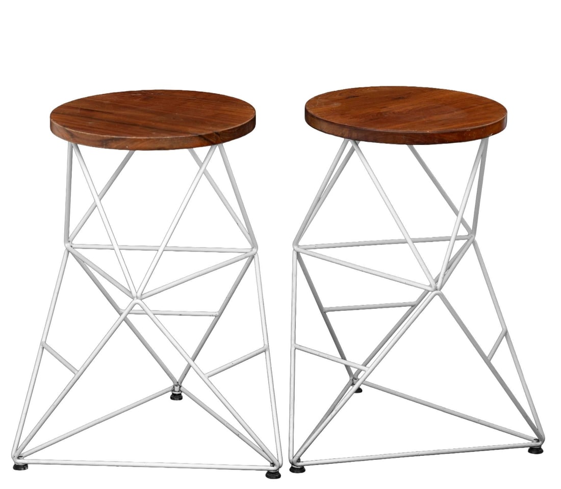 Vintage Modern Barstools, Pair - 4