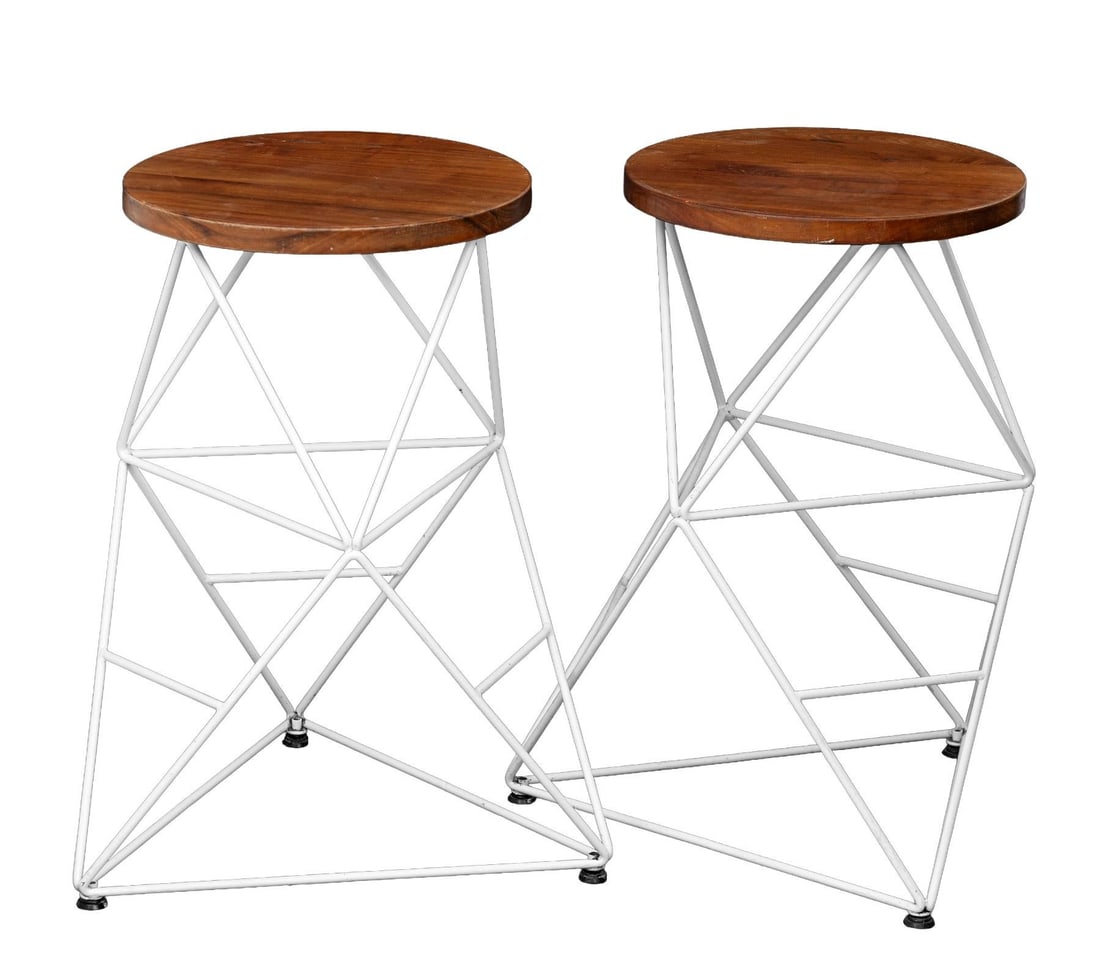 Vintage Modern Barstools, Pair - 6