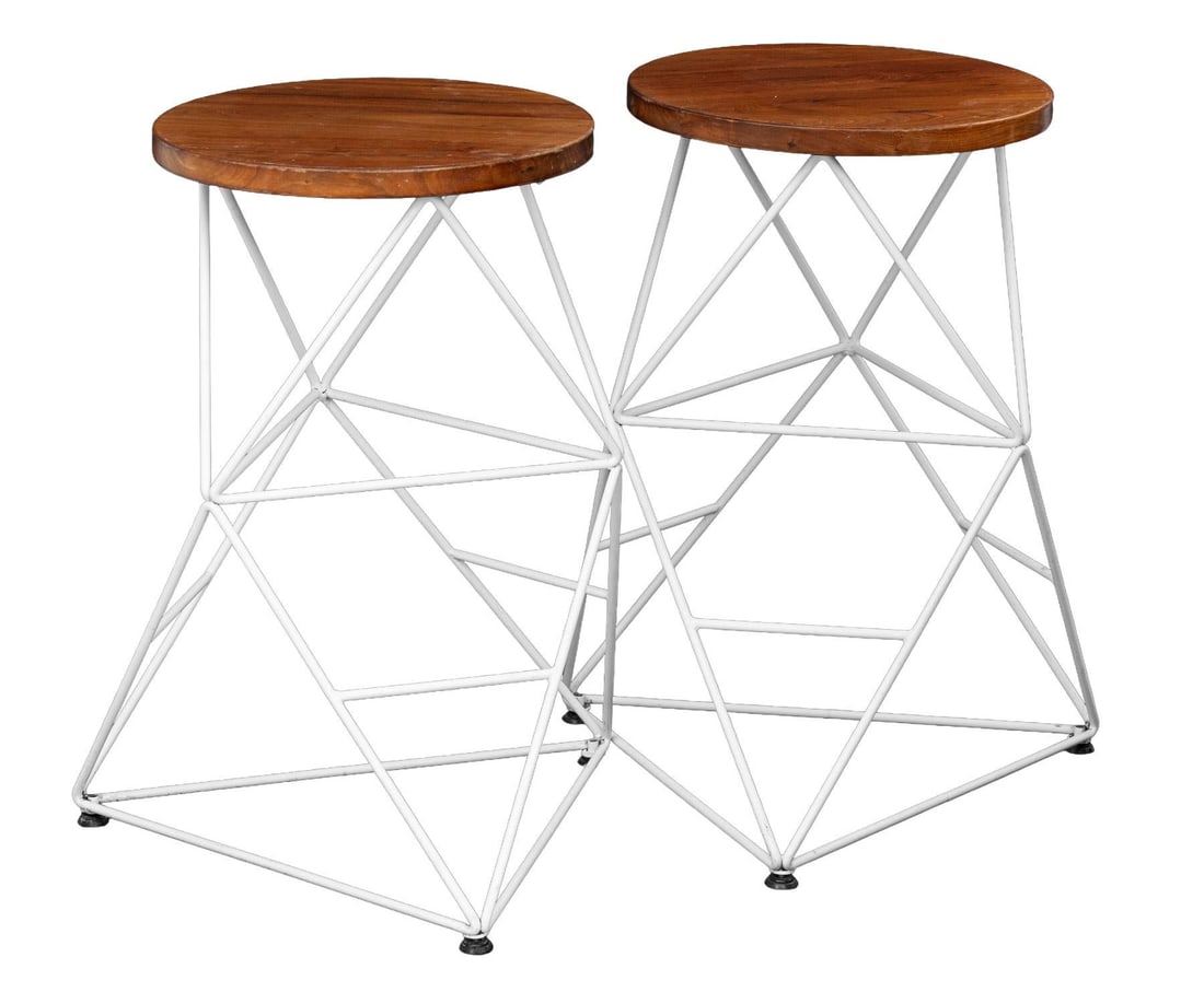 Vintage Modern Barstools, Pair - 7