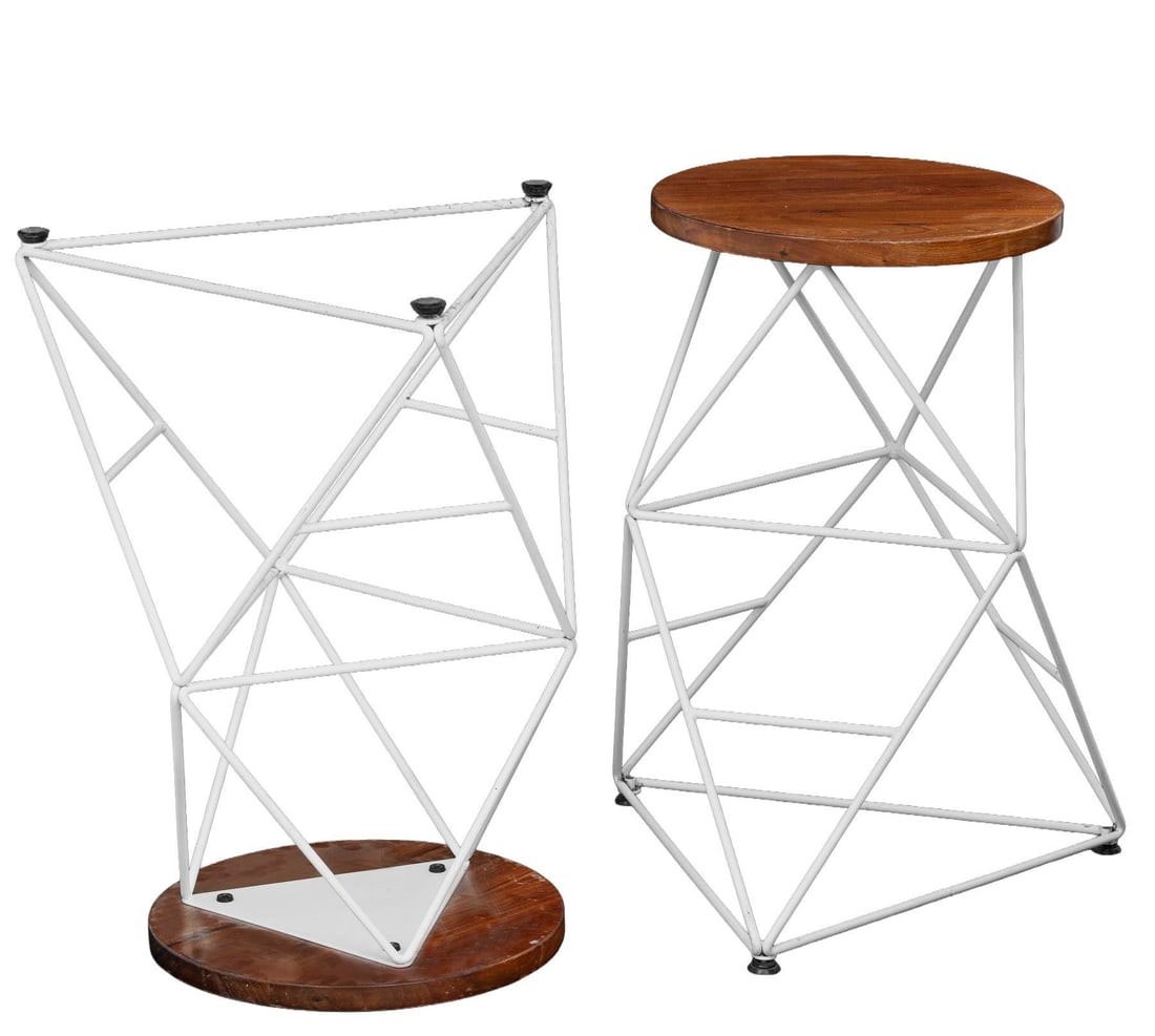 Vintage Modern Barstools, Pair - 9