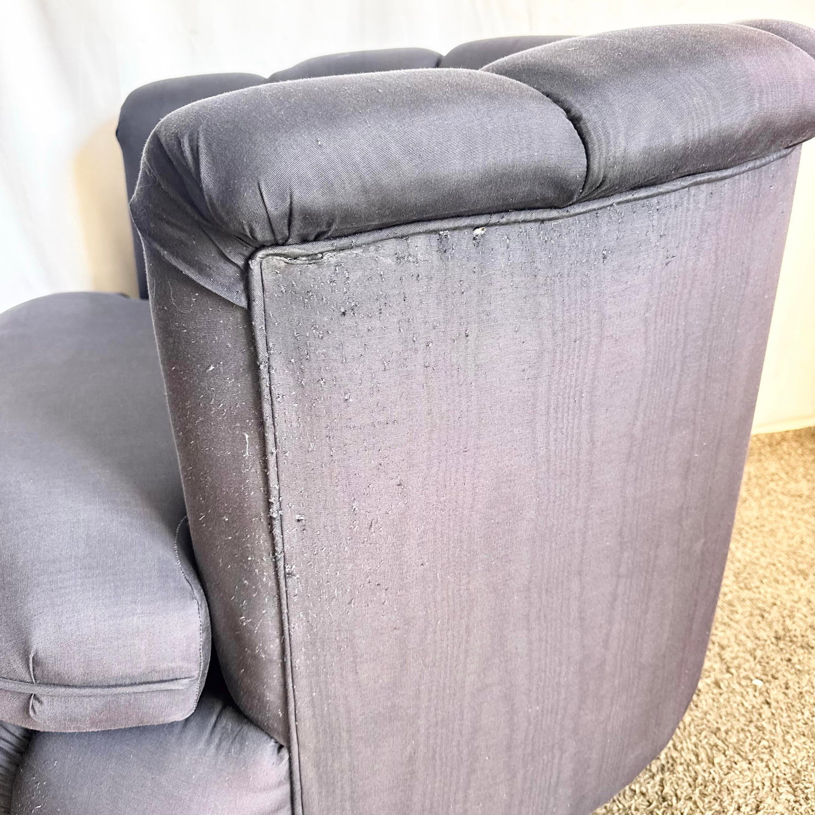 Postmodern Black Clam Shells Swivel Lounge Chairs - A Pair - 5