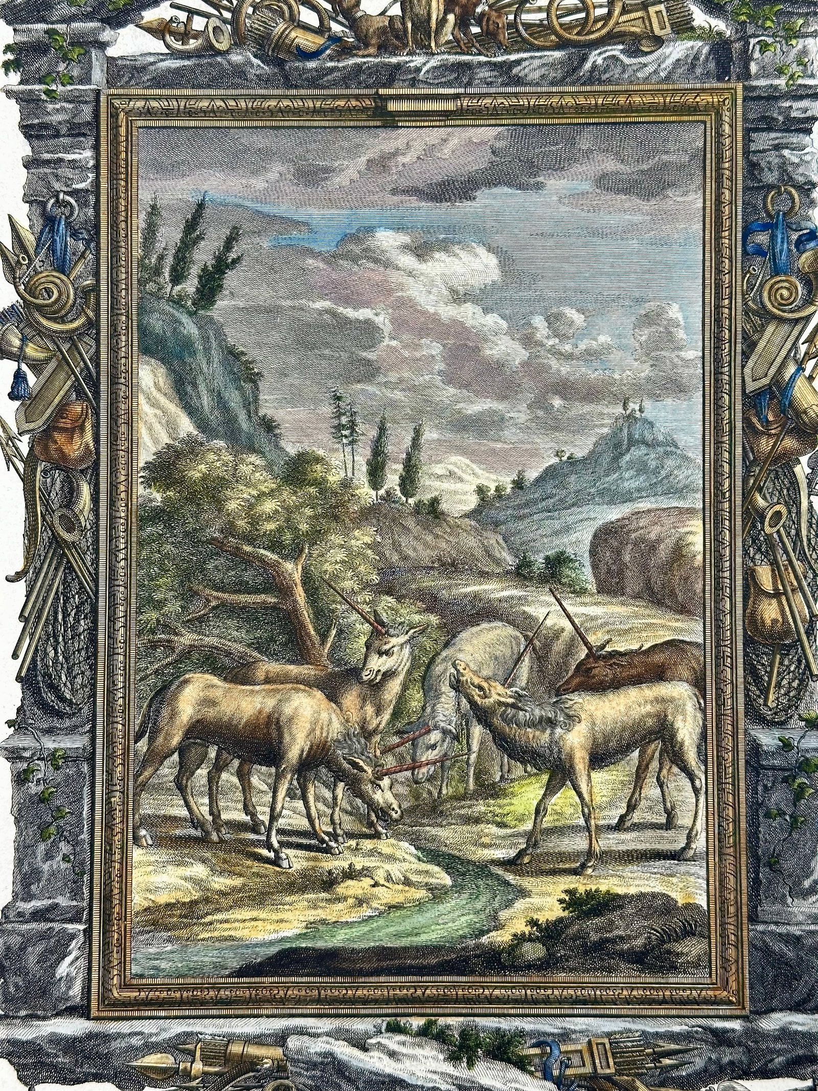 Antelopes Original Print by Johann Jakob Scheuchzer, 1731 - 4