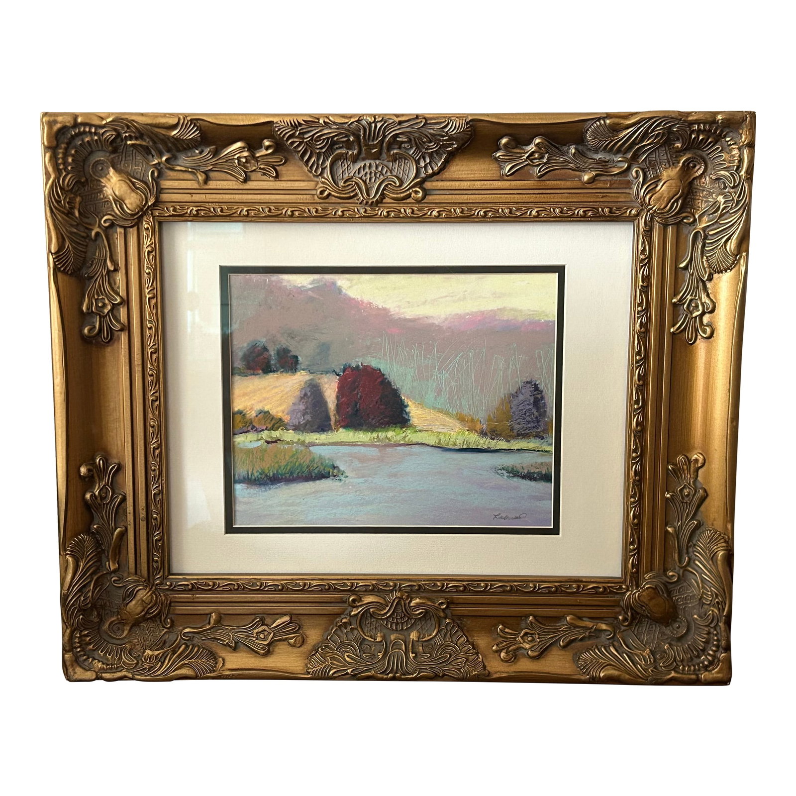 "Gumdrop Trees" by Sue Lockwood - Original 2004 Oil Pastel Landscape, Grand Rapids Artist (1 of 6)
