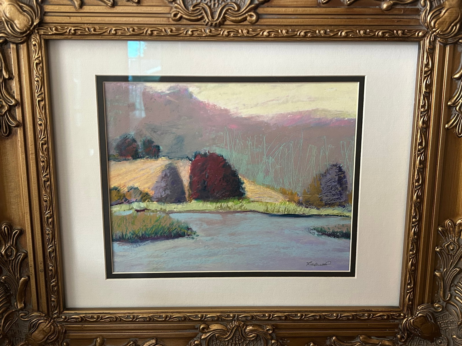 "Gumdrop Trees" by Sue Lockwood - Original 2004 Oil Pastel Landscape, Grand Rapids Artist - 4