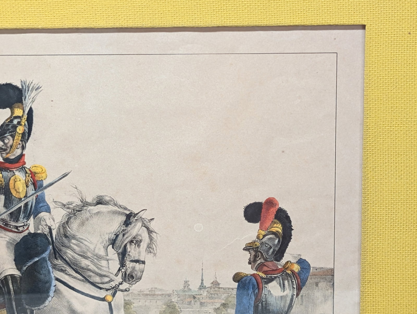 19th Century "Coraceros De La Guardia Real" Lithograph Engraving, Framed - 2