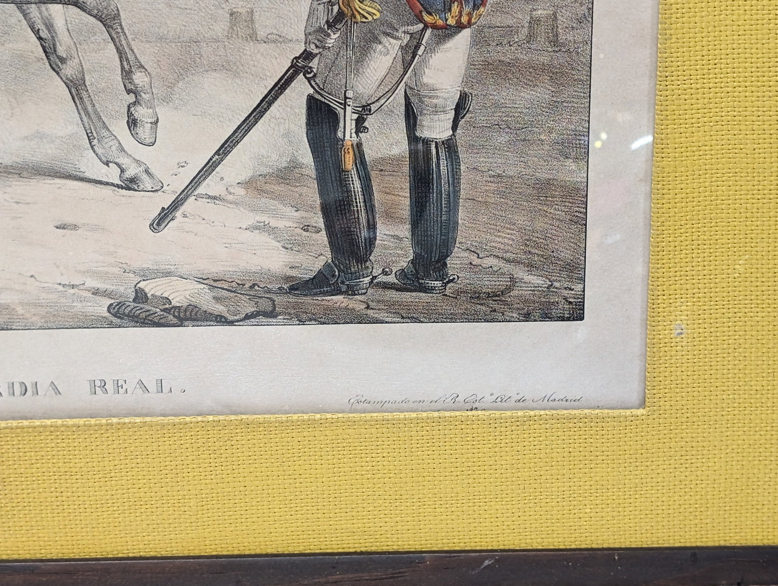 19th Century "Coraceros De La Guardia Real" Lithograph Engraving, Framed - 6