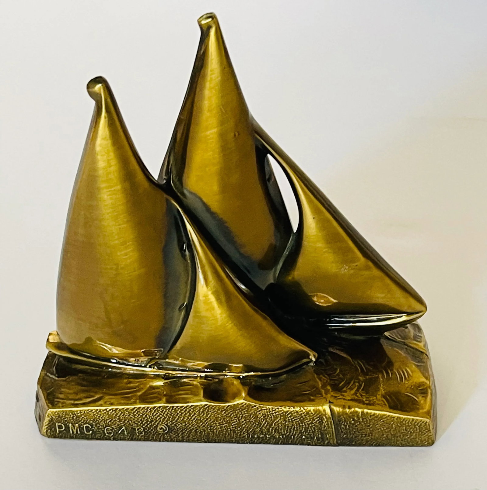 Vintage Bronze Sailing Boats Ships Sculpture Nautical - 2