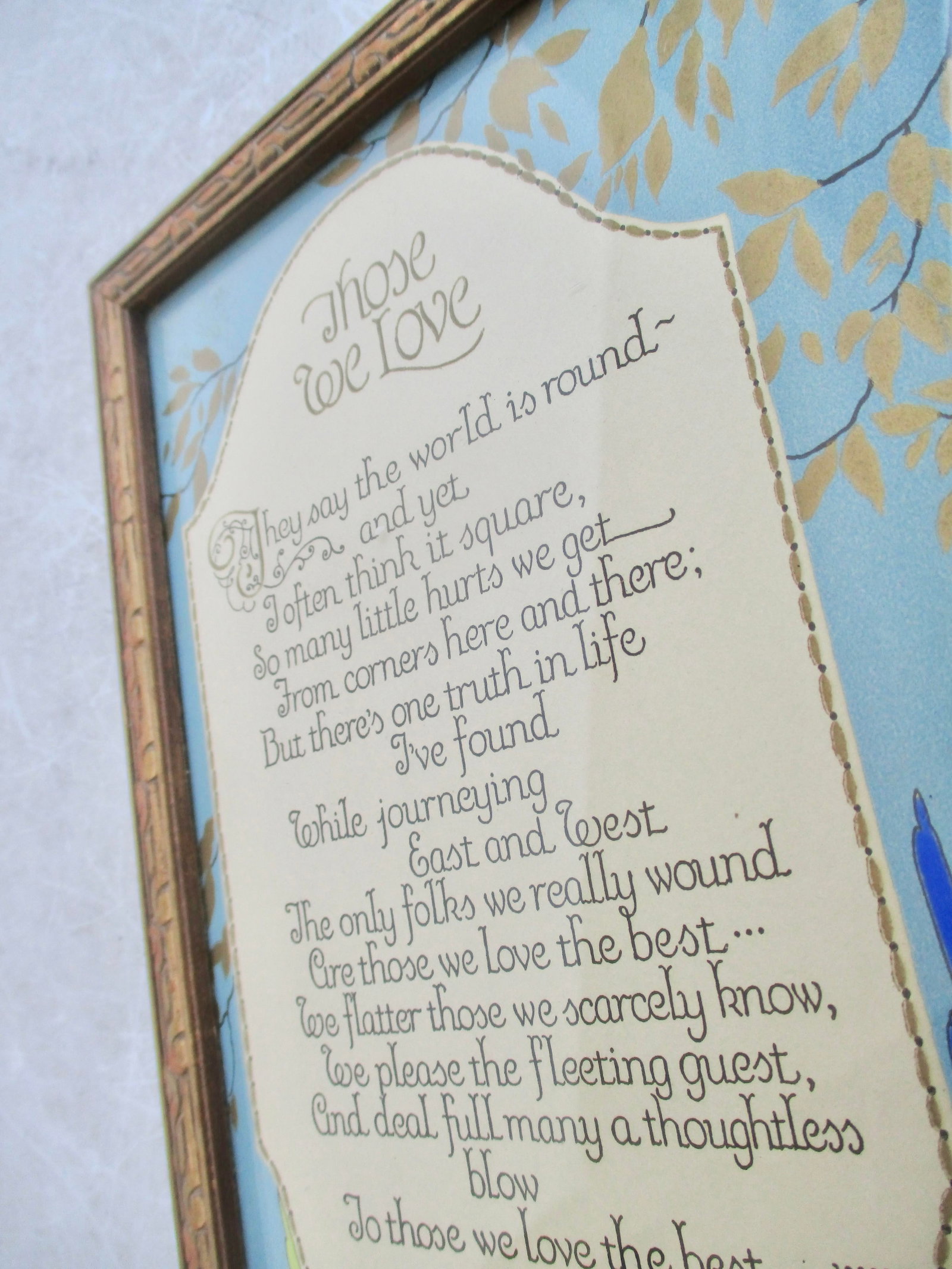 Art Deco Motto Print Circa 1920s "Those We Love" - 7