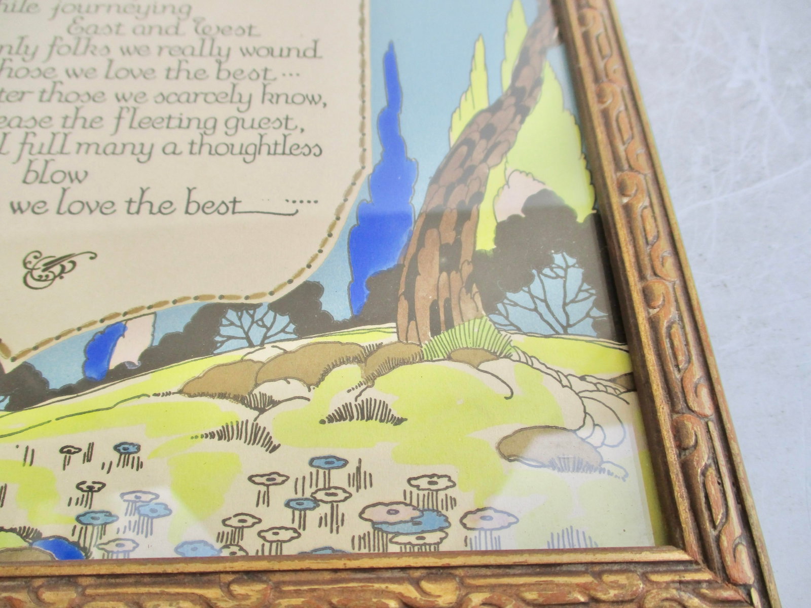 Art Deco Motto Print Circa 1920s "Those We Love" - 8