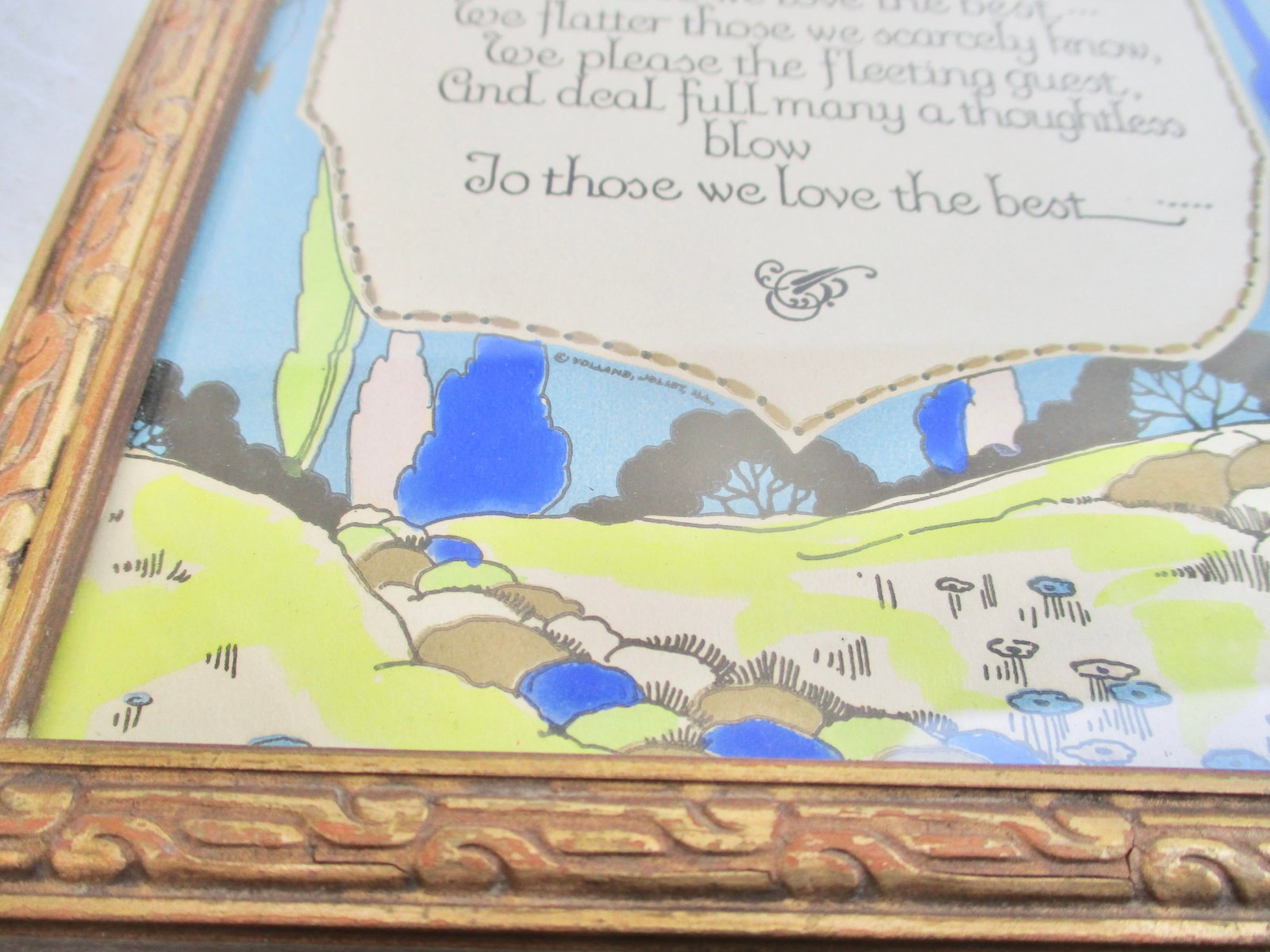 Art Deco Motto Print Circa 1920s "Those We Love" - 9