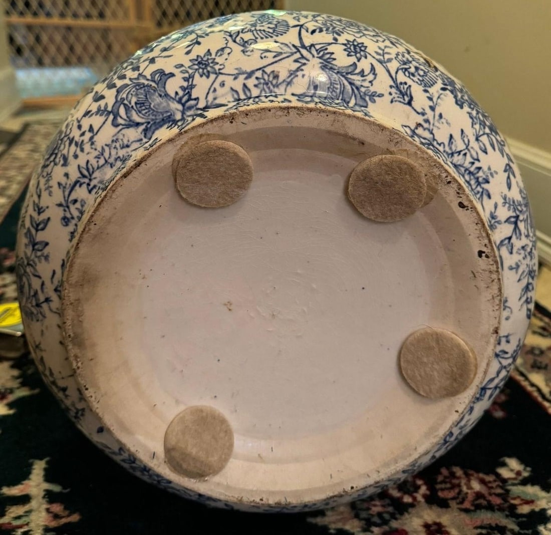 Antique Blue and White Maddocks Lamberton Royal Porcelain Umbrella Stand - 5