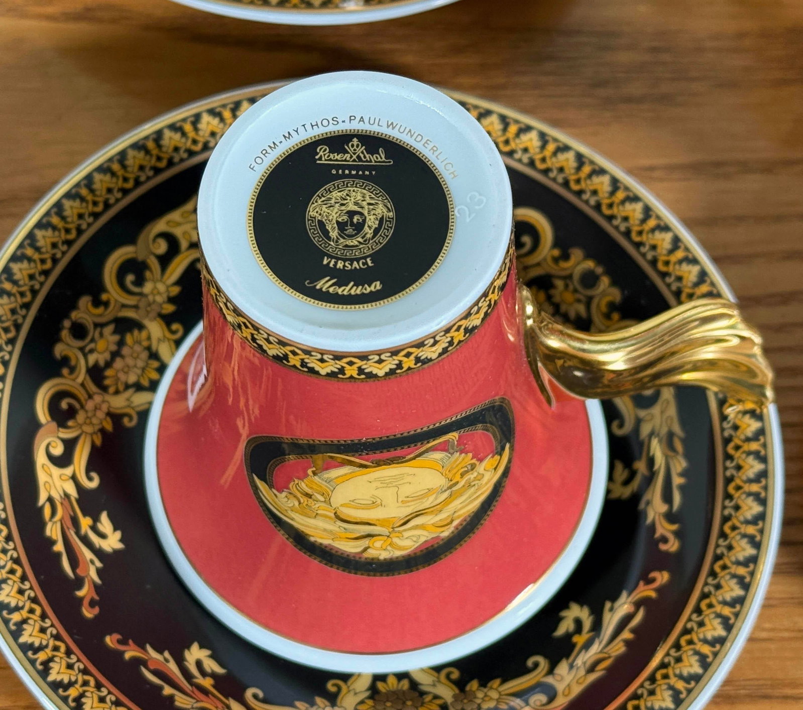 Baroque Versace Medusa Red Espresso Cups and Saucers - Set of 6 - 14