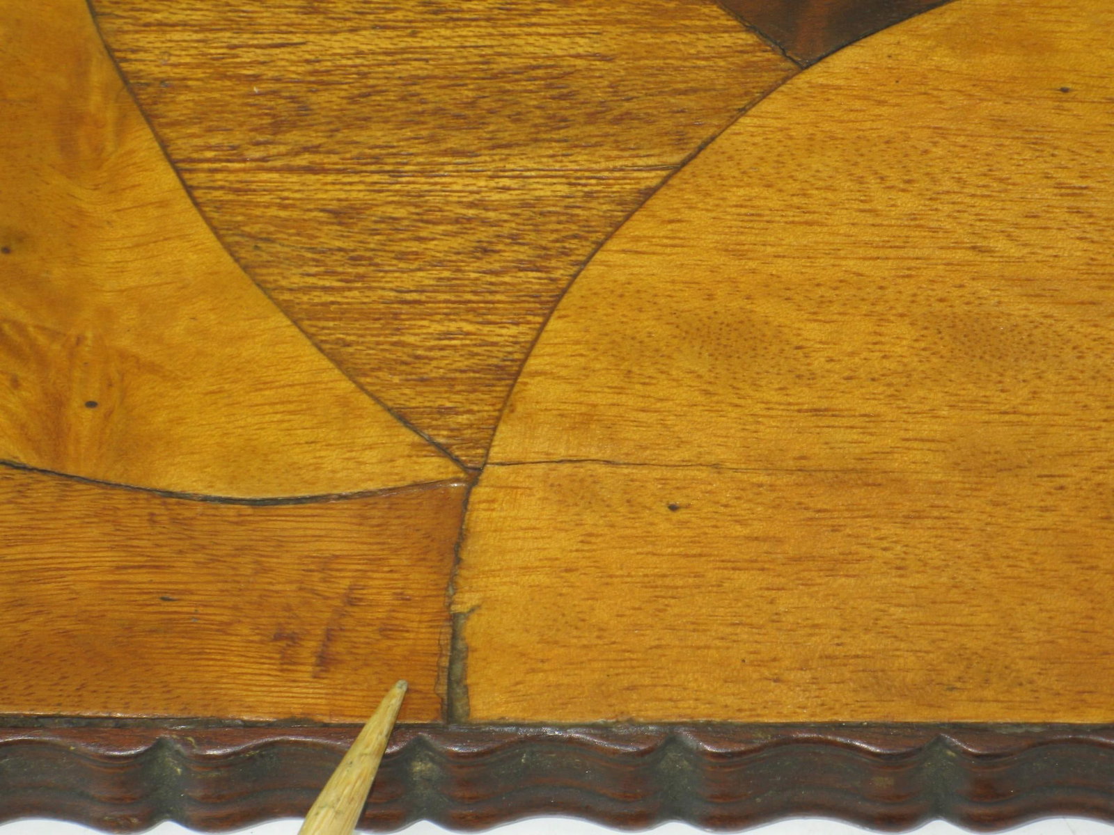 Mid 20th Century Rare Art Deco, Circle Marquetry Wooden Tray Mod Era, Mid Century Modern - 15