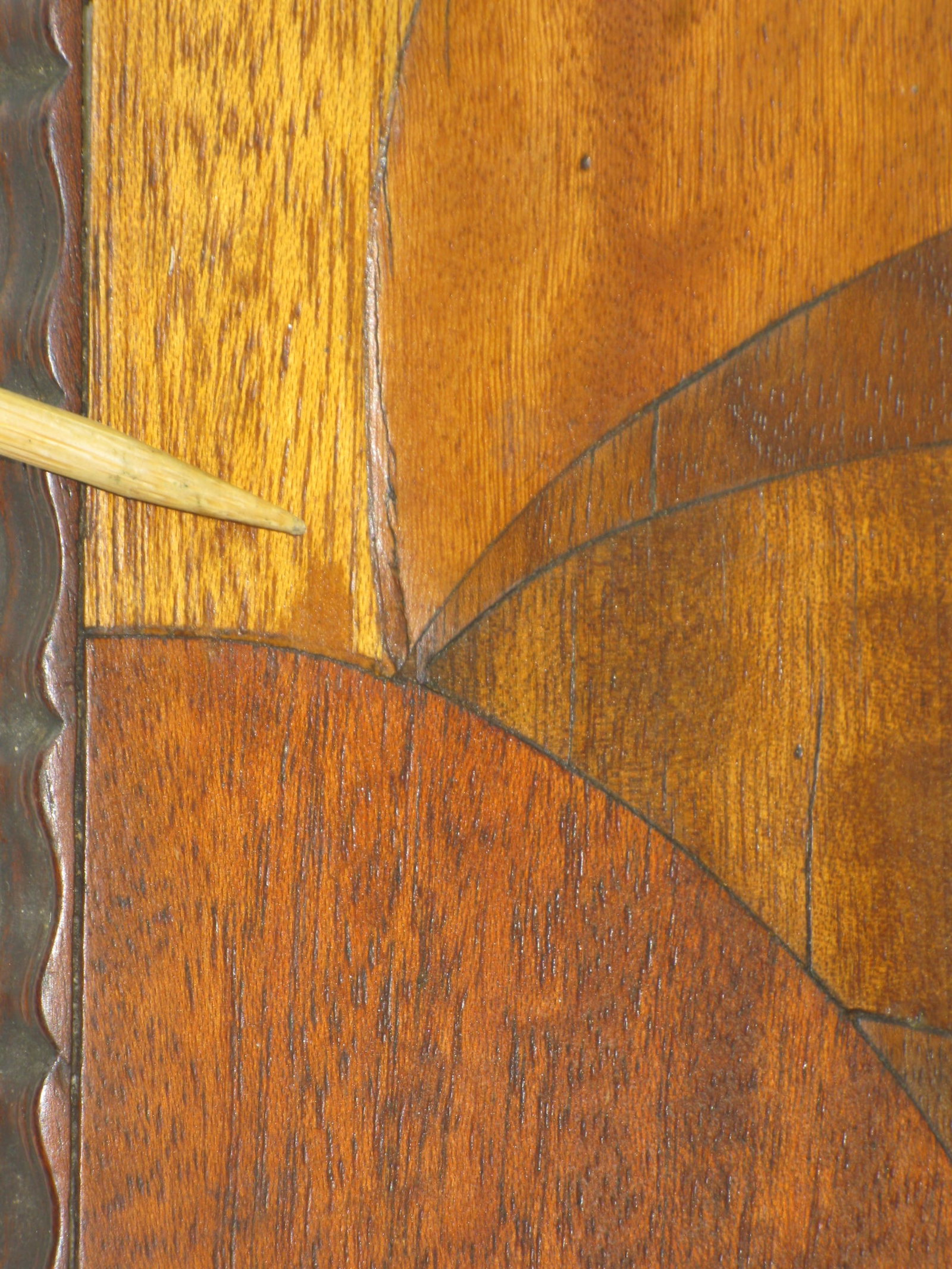 Mid 20th Century Rare Art Deco, Circle Marquetry Wooden Tray Mod Era, Mid Century Modern - 17