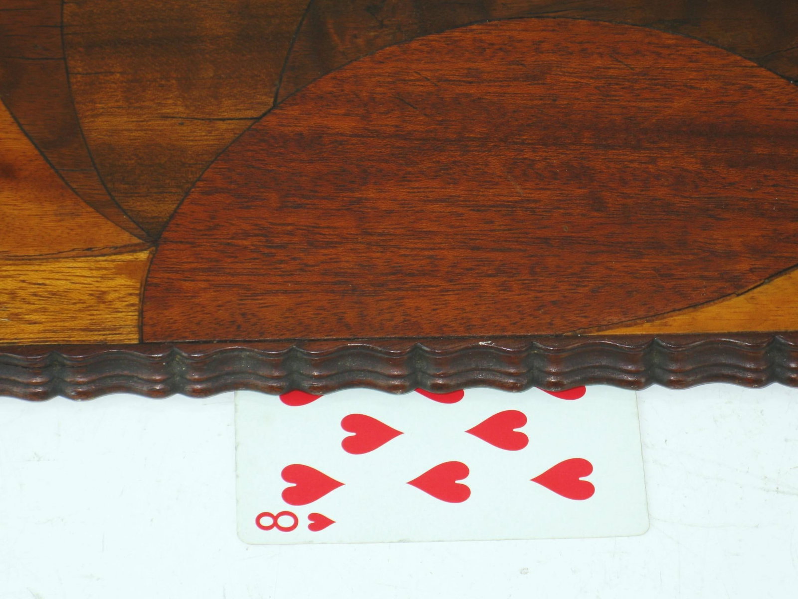 Mid 20th Century Rare Art Deco, Circle Marquetry Wooden Tray Mod Era, Mid Century Modern - 3