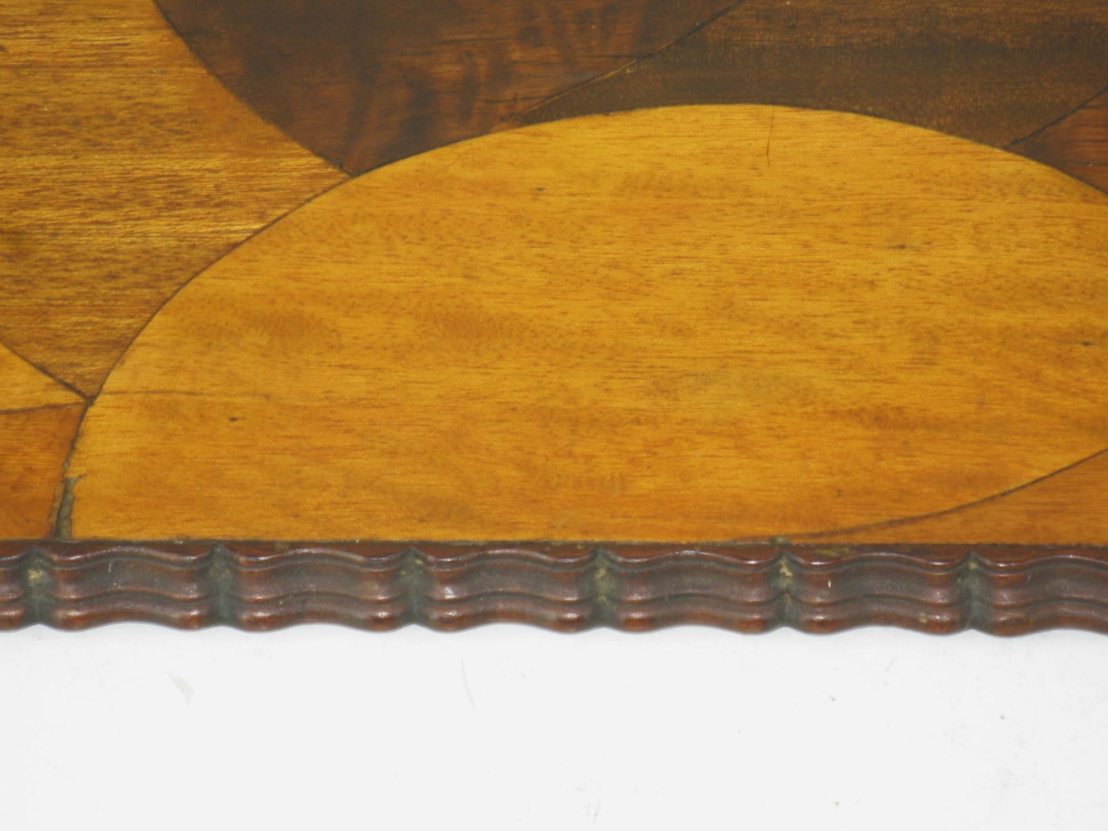 Mid 20th Century Rare Art Deco, Circle Marquetry Wooden Tray Mod Era, Mid Century Modern - 8