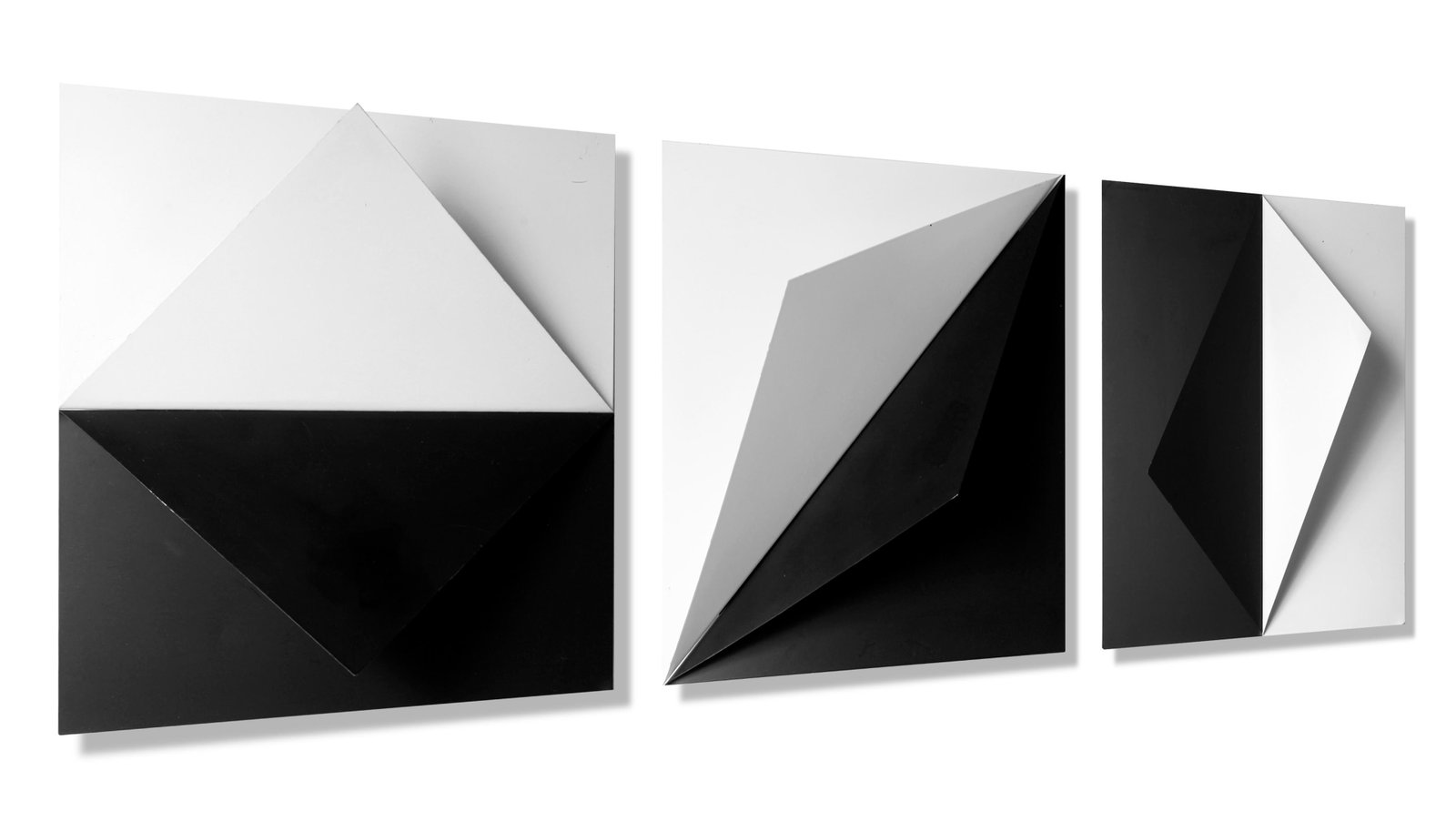 Set of 3, Vintage 3d Metal Wall Sculpture - 10